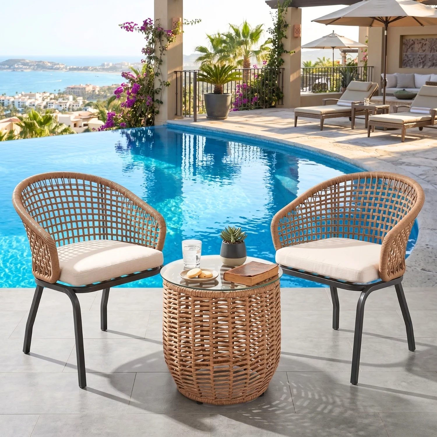 3 Piece Garden Outdoor Rope Patio Set - Image 10