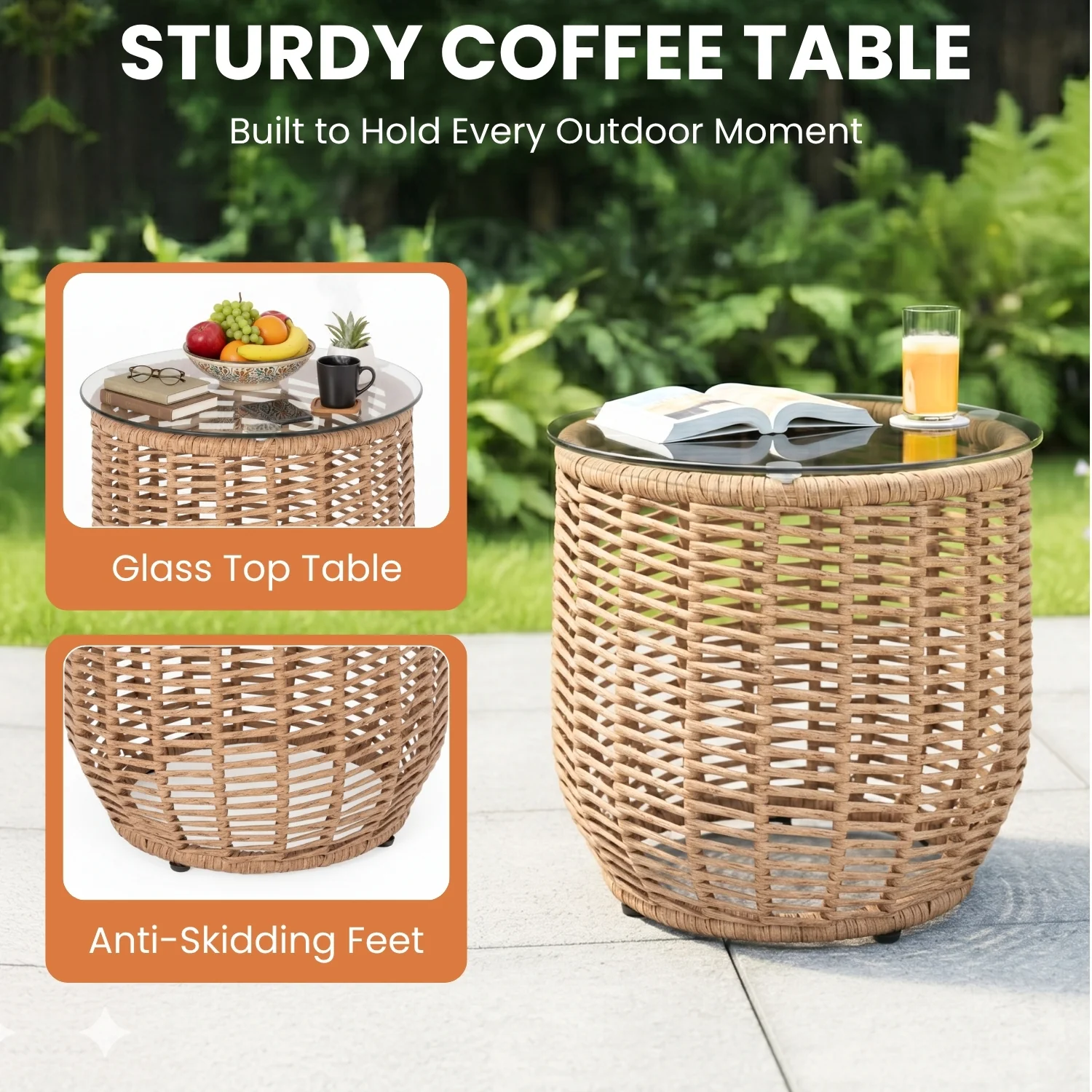 3 Piece Garden Outdoor Rope Patio Set - Image 5