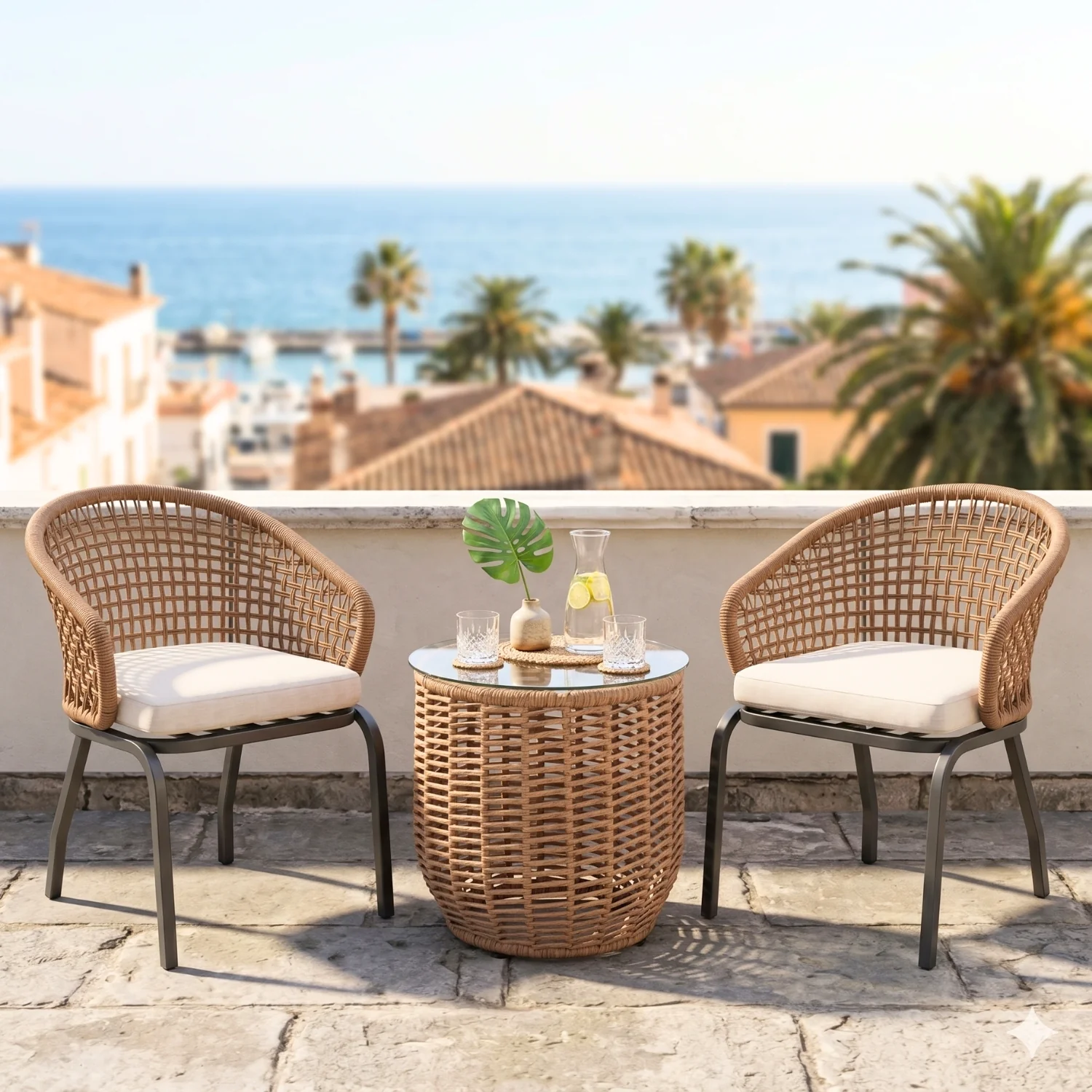 3 Piece Garden Outdoor Rope Patio Set - Image 9