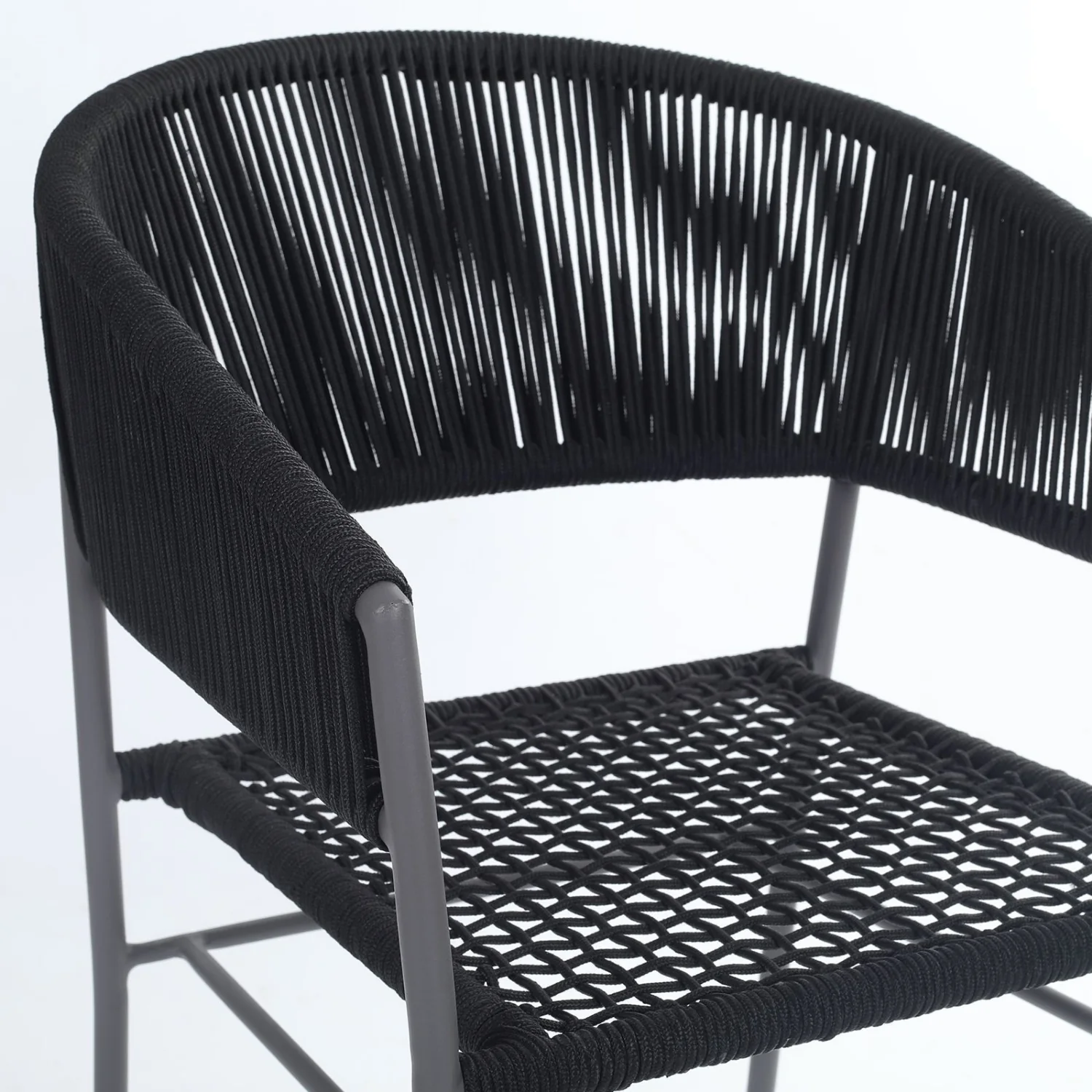 3-Piece Black Rope Outdoor Patio Set - Image 3