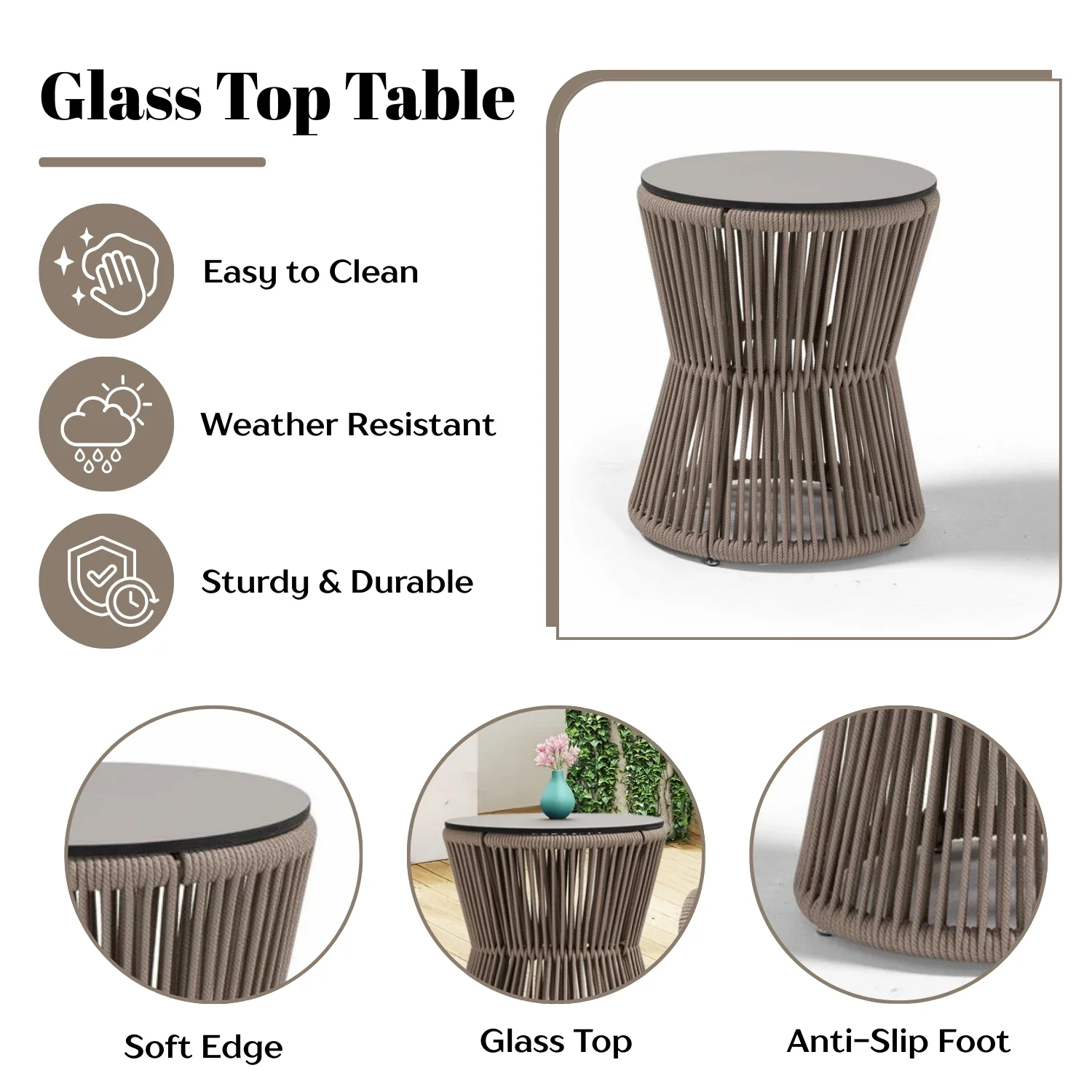 3-Piece Outdoor Beige Rope Patio Set - Image 10
