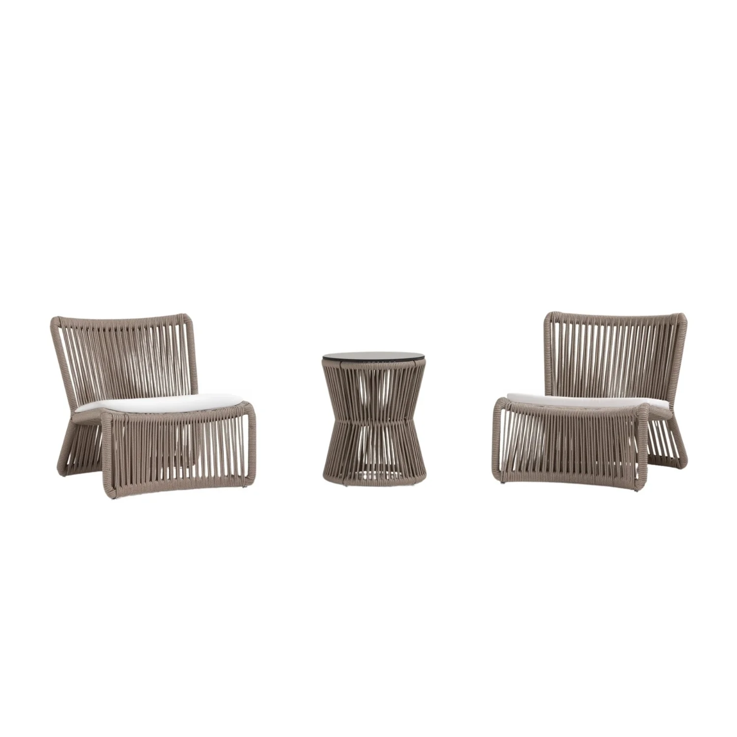 3-Piece Outdoor Beige Rope Patio Set - Image 5