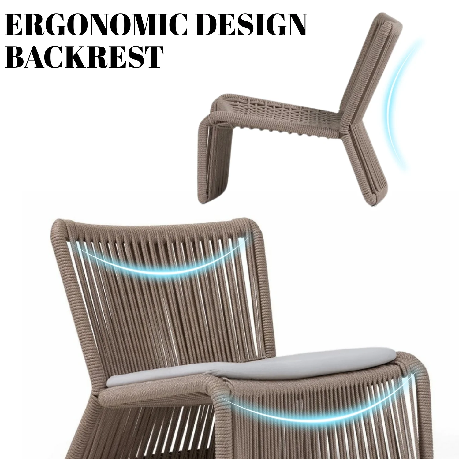 3-Piece Outdoor Beige Rope Patio Set - Image 8