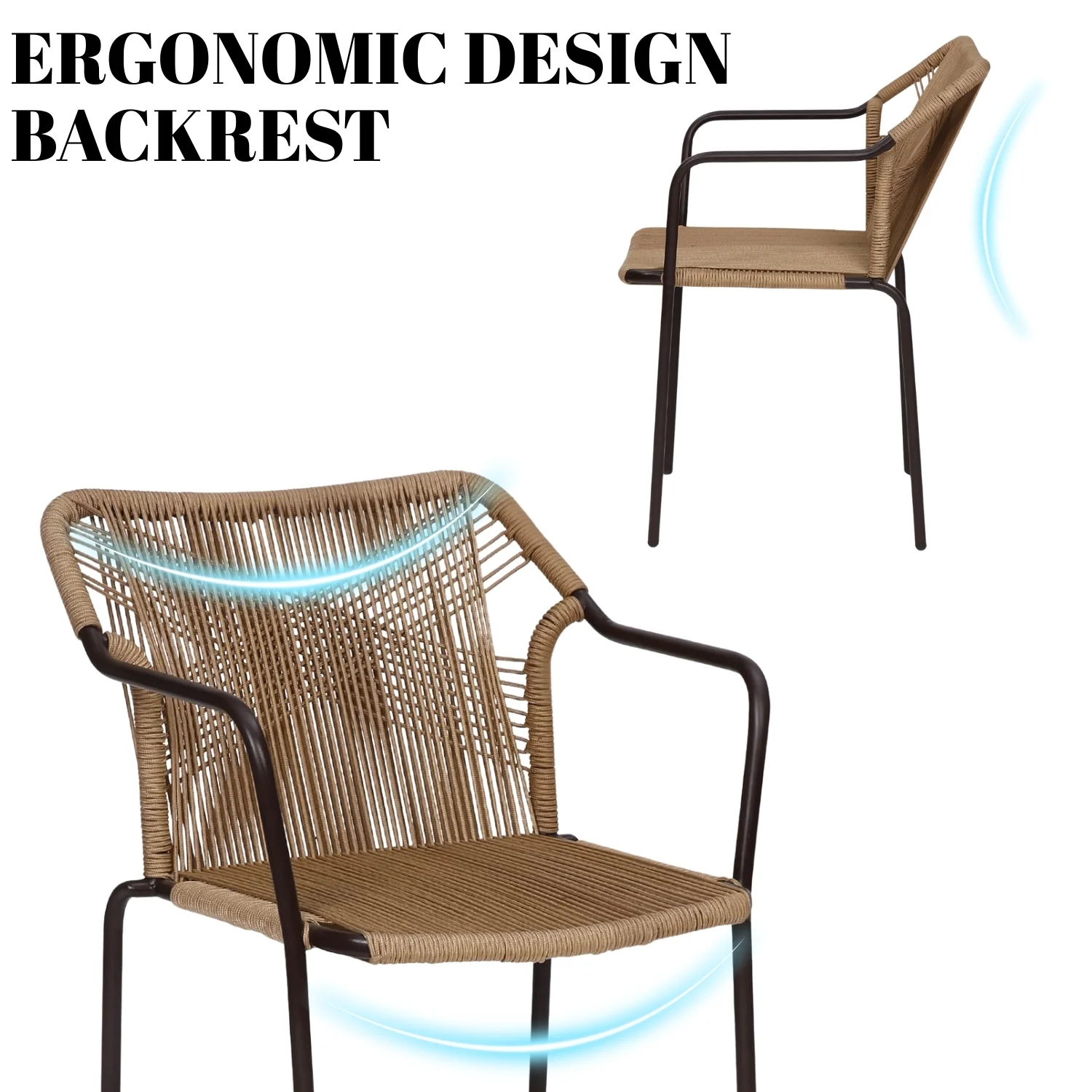 3-Piece Outdoor Beige Rope Patio Set - Image 7