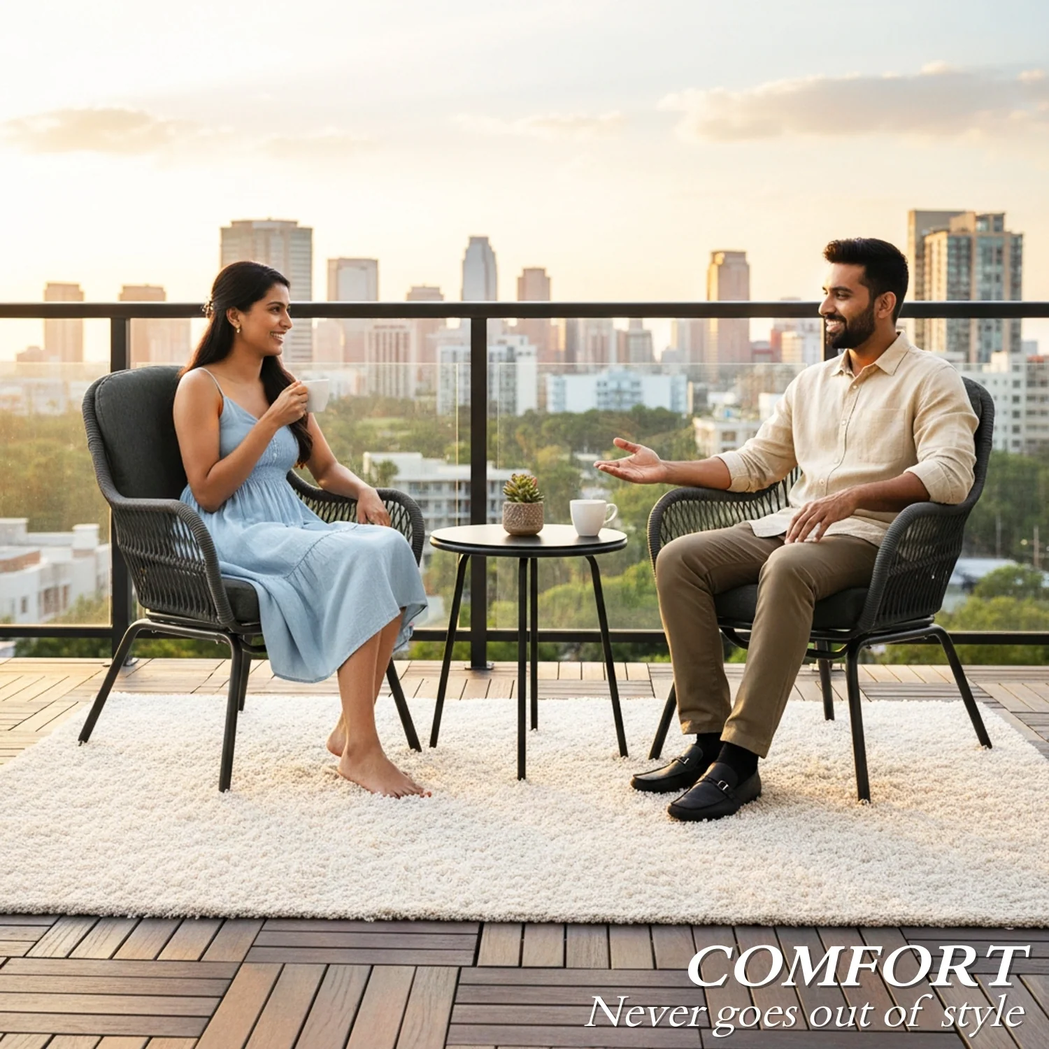 3 Piece Outdoor Rope Patio Set - Image 7