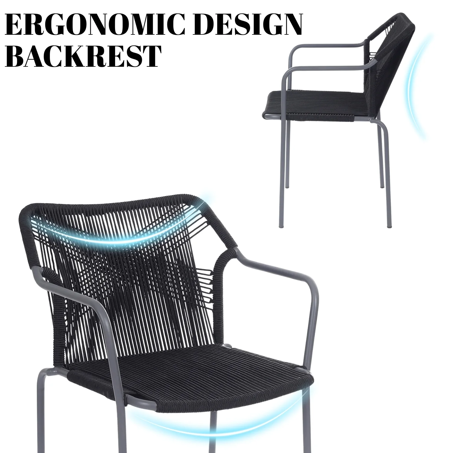 3-Piece Outdoor Grey Rope Patio Set - Image 8