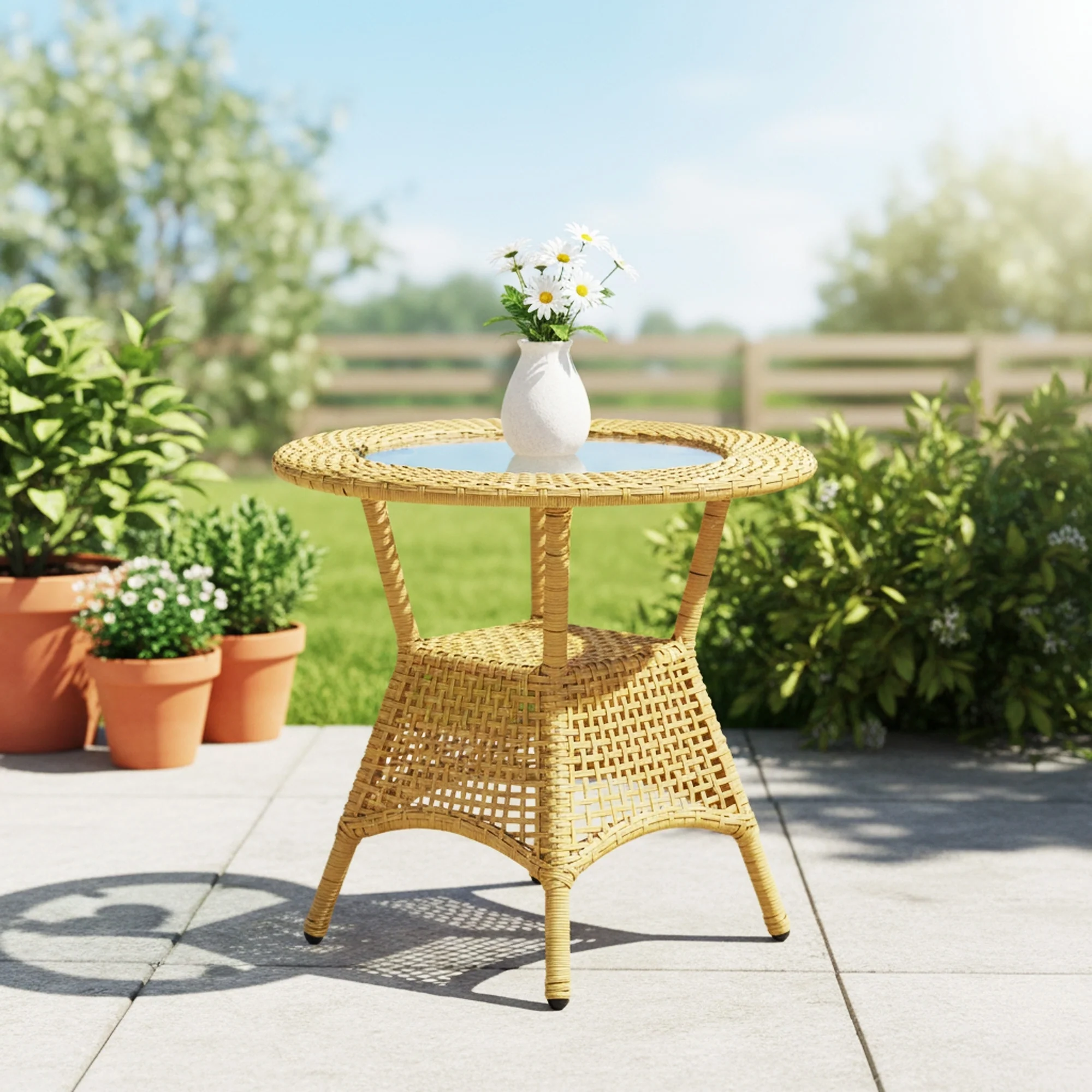 3-Piece Outdoor Rattan Wicker Patio Bistro Set - Image 9