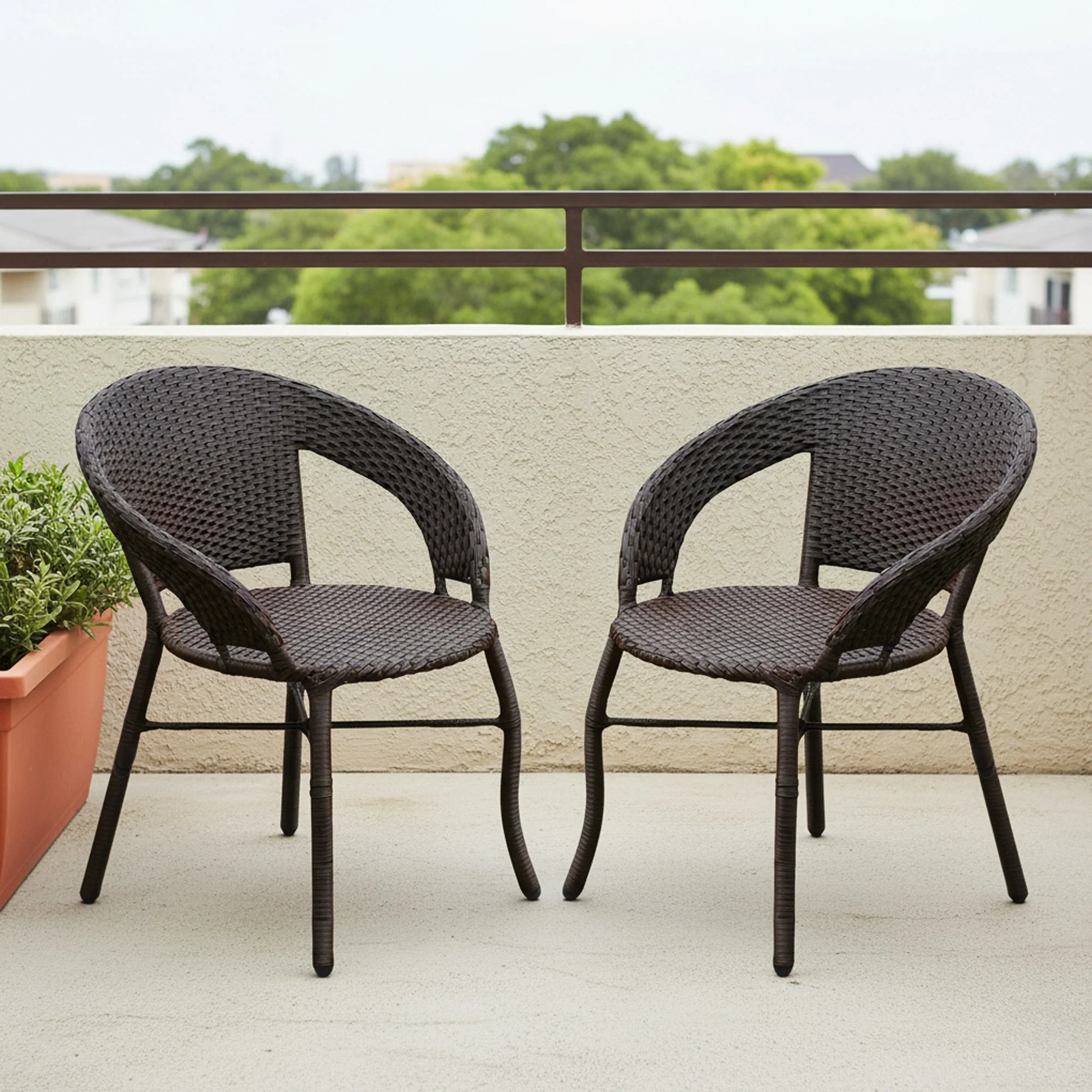 5-Piece Outdoor Rattan Wicker Patio Bistro Set - Image 9
