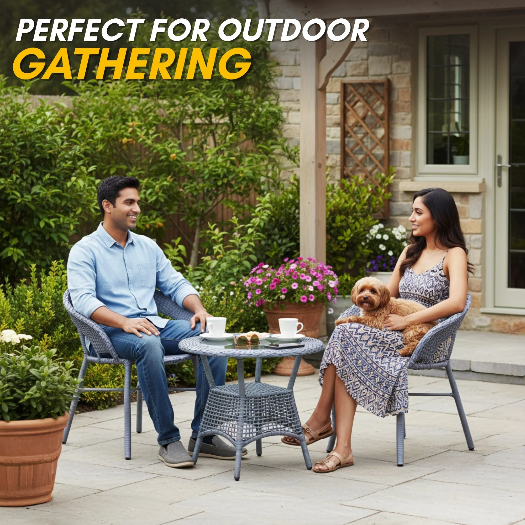 3-Piece Outdoor Rattan Wicker Patio Bistro Set - Image 7
