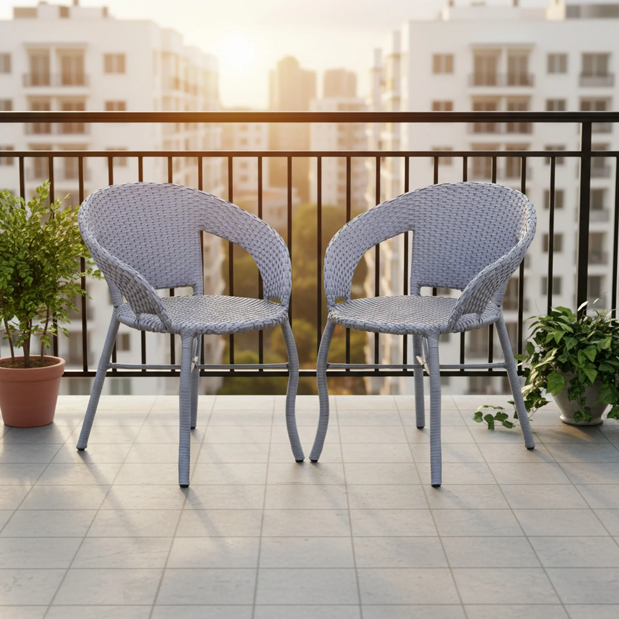 5-Piece Outdoor Rattan Wicker Patio Bistro Set - Image 9