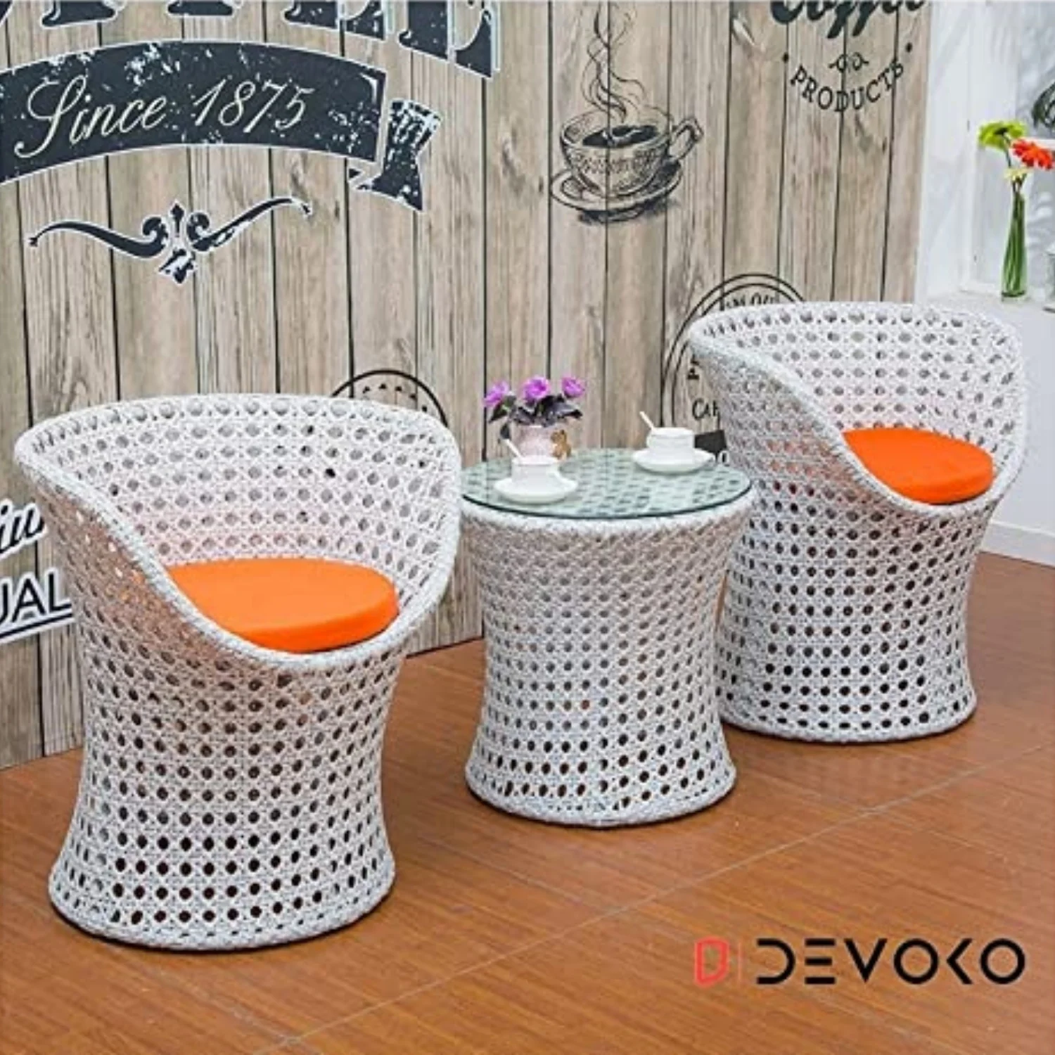 3-Piece Outdoor Rattan Wicker Conversation Set - Image 12