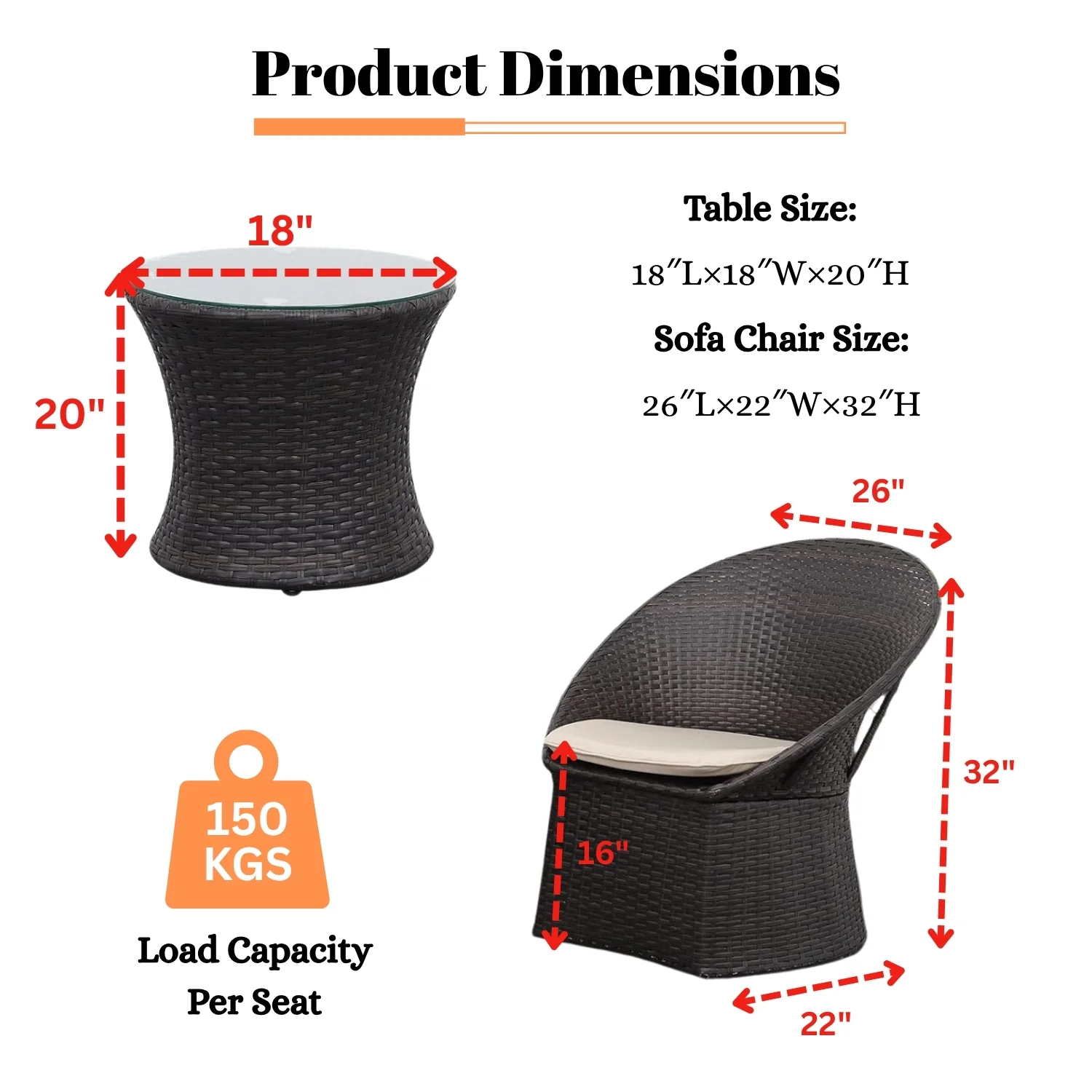 3-Piece Outdoor Rattan Wicker Patio Set - Image 2