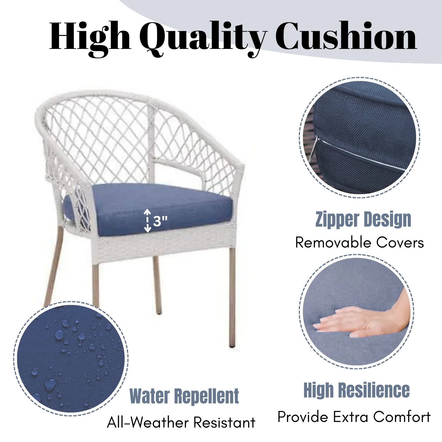 3-Piece Outdoor Rattan Wicker Patio Set - Image 6
