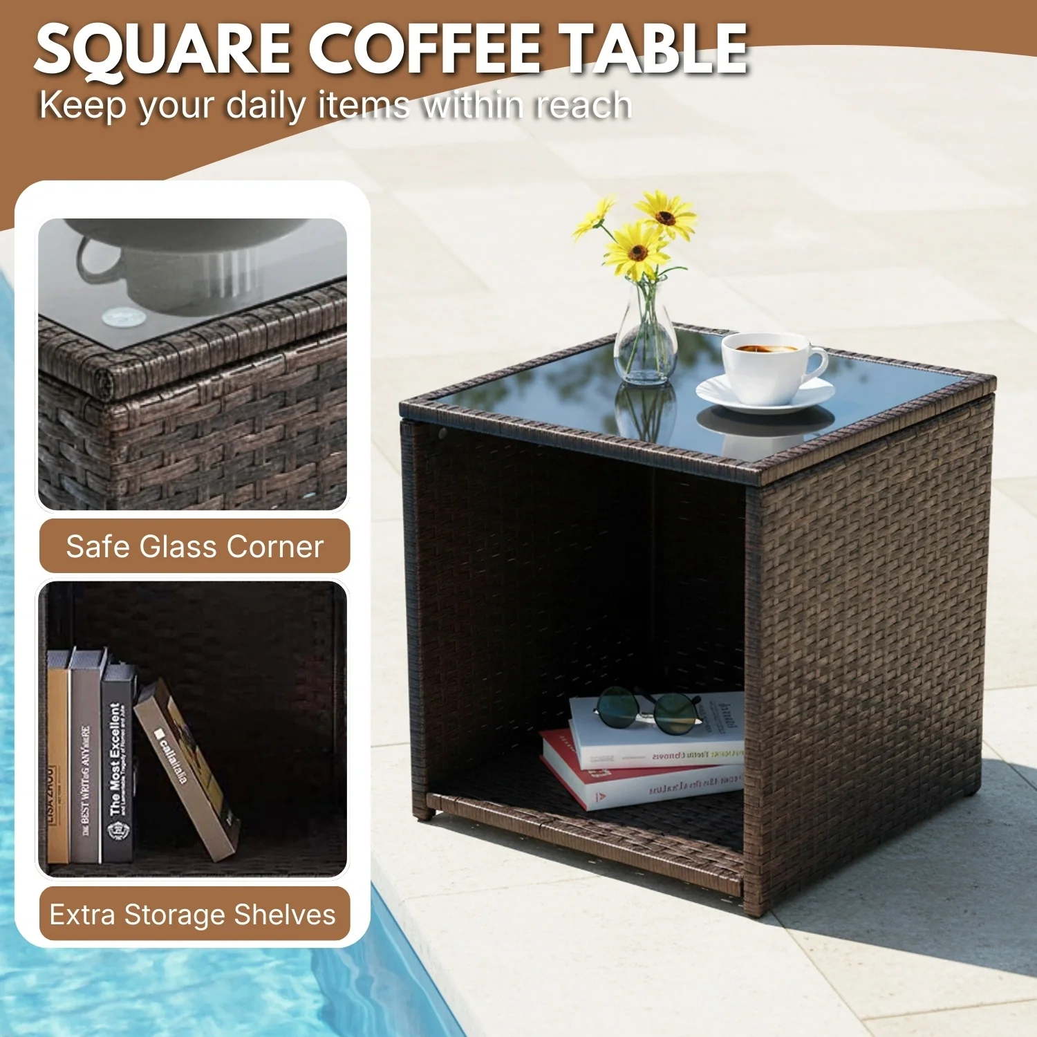 3-Piece Outdoor Rattan Wicker Patio Set - Image 6