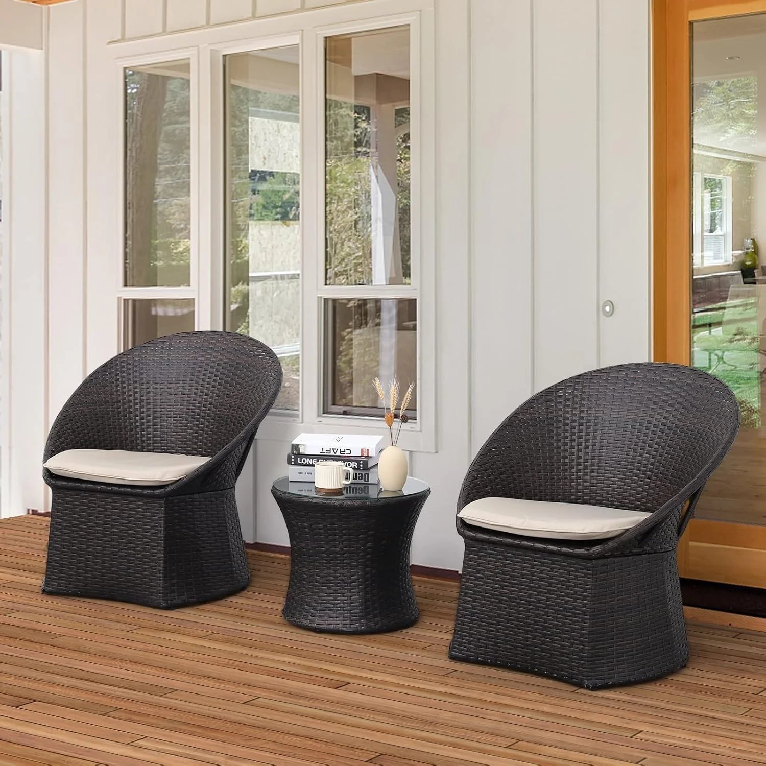 3-Piece Outdoor Rattan Wicker Patio Set - Image 4