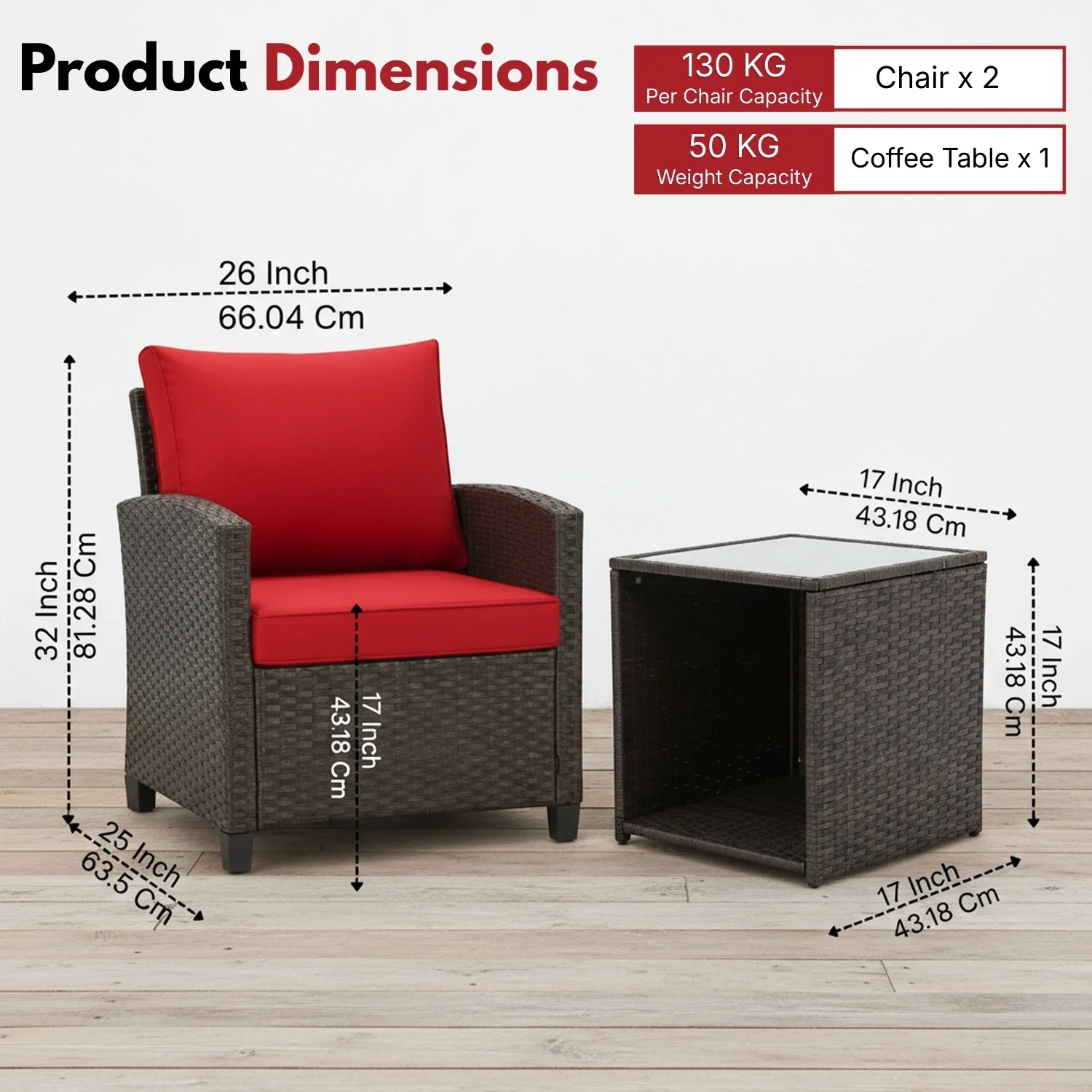3-Piece Outdoor Rattan Wicker Patio Set - Image 2