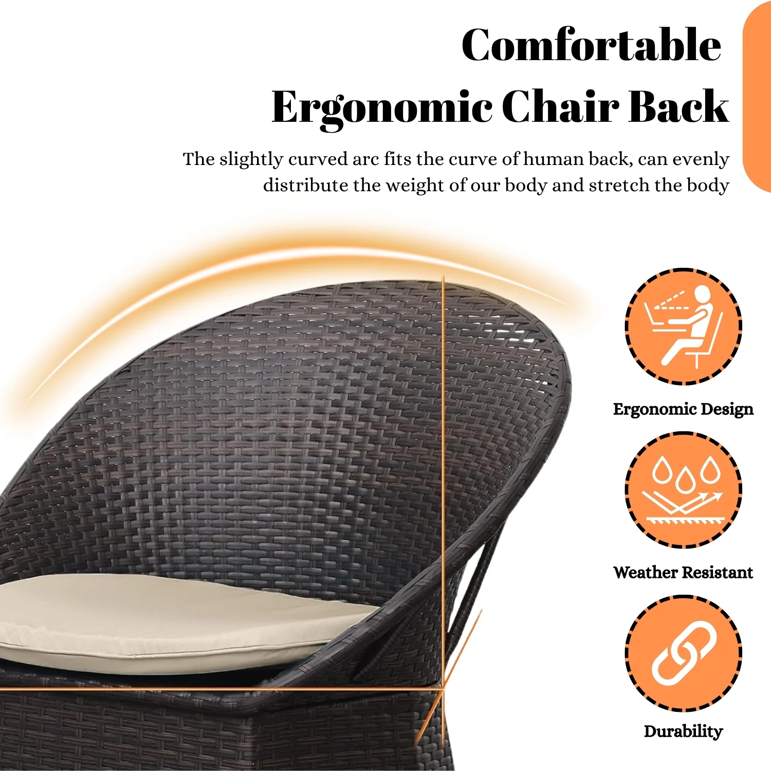 3-Piece Outdoor Rattan Wicker Patio Set - Image 5