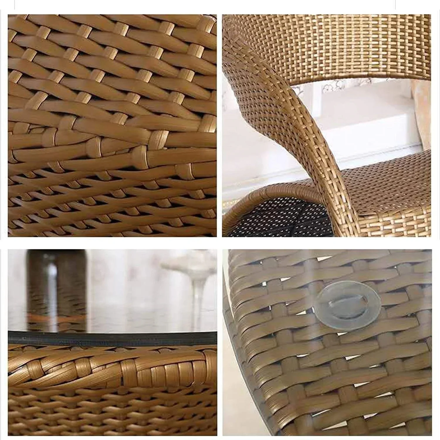 3-Piece Outdoor Rattan Wicker Patio Set (Golden) - Image 13