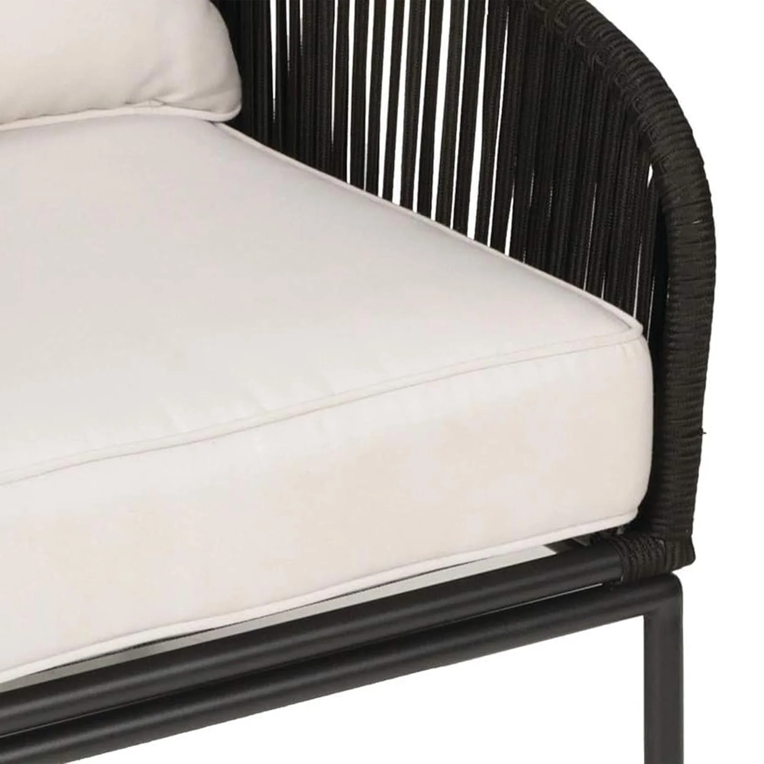3 Piece Outdoor Rope Bistro Set (Black & White) - Image 3