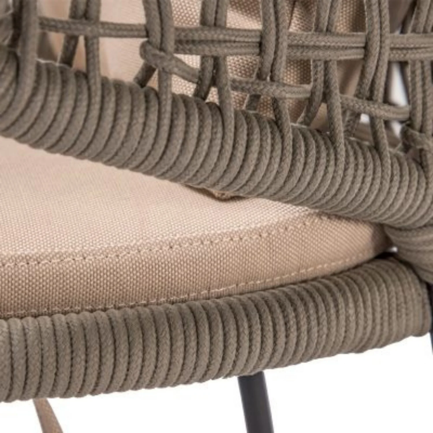 3-Piece Outdoor Rope Conversation Set (Beige & Cream) - Image 12