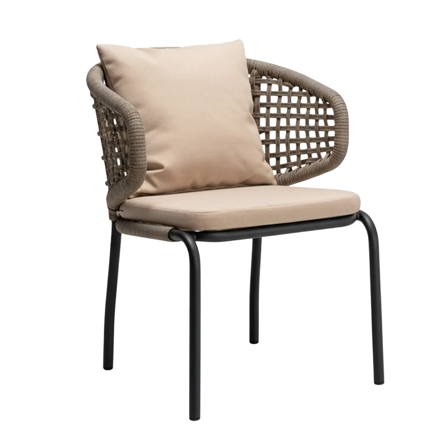 3-Piece Outdoor Rope Conversation Set (Beige & Cream) - Image 8