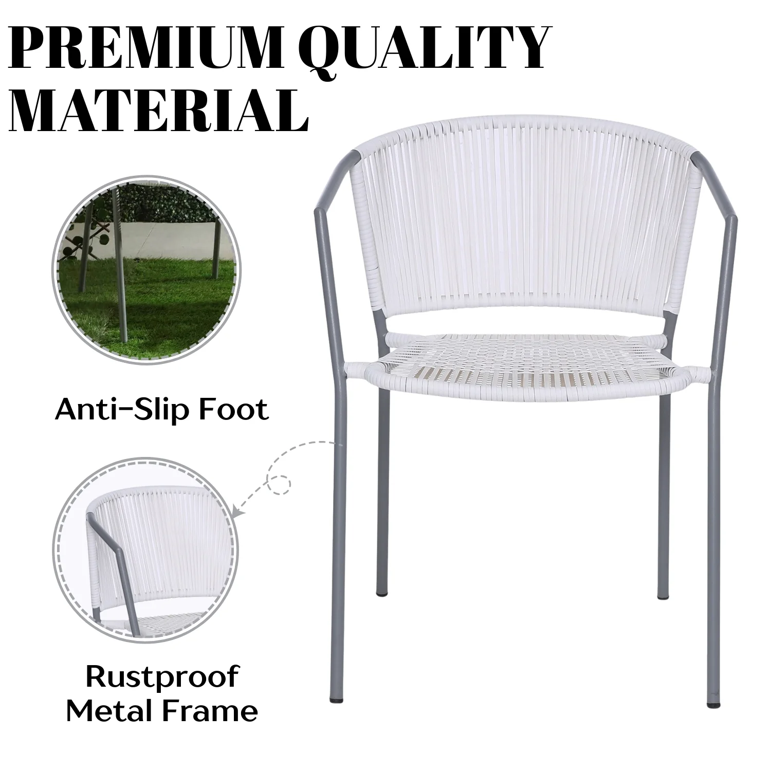 3-Piece Outdoor White Wicker Patio Set - Image 7