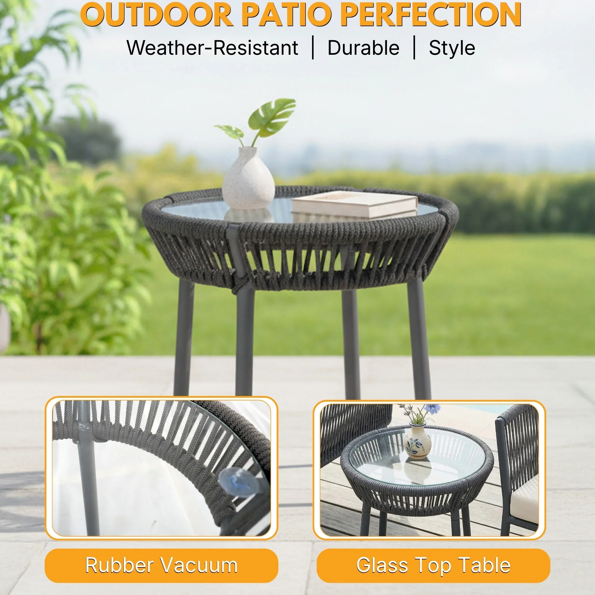 3-Piece Rope Patio Set - Perfect for Outdoor - Image 7