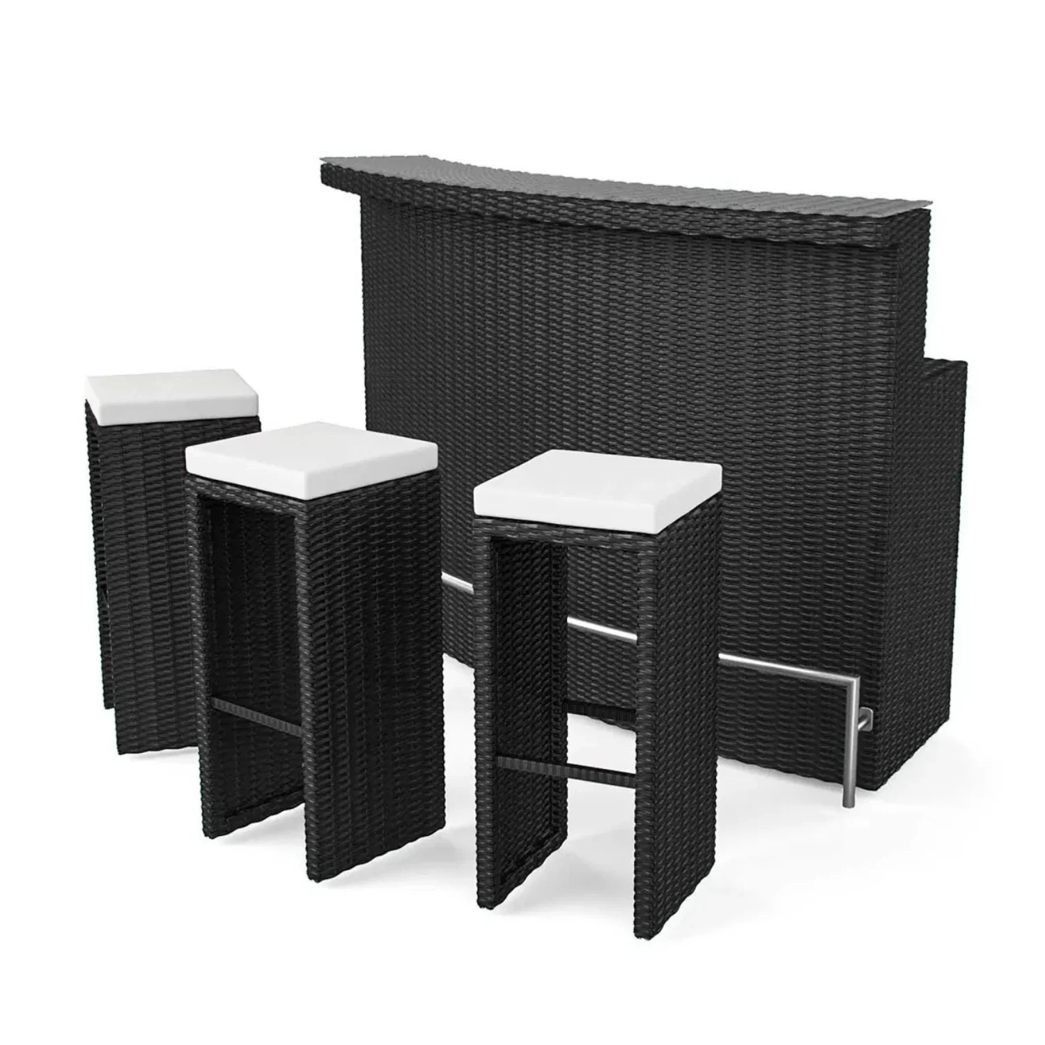 3-Seater Outdoor Rattan Wicker Bar Set - Image 4
