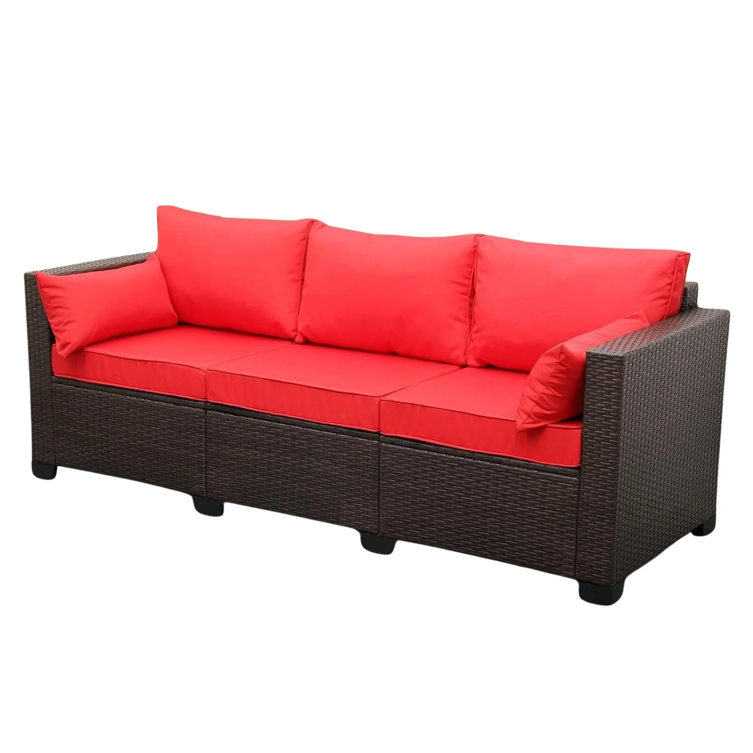 3-Seater Outdoor Rattan Wicker Patio Sofa - Image 8