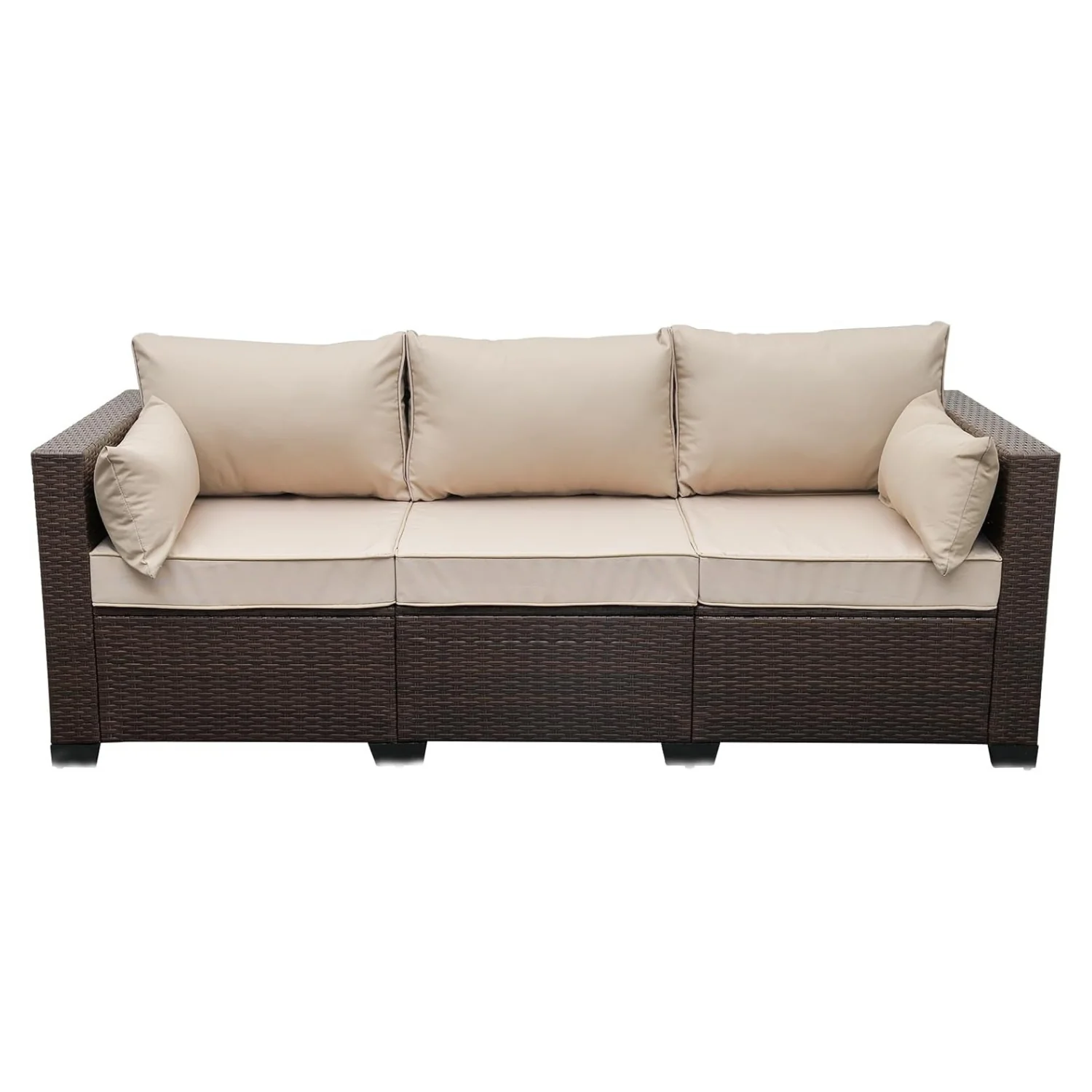 3-Seater Outdoor Rattan Wicker Patio Sofa - Image 4