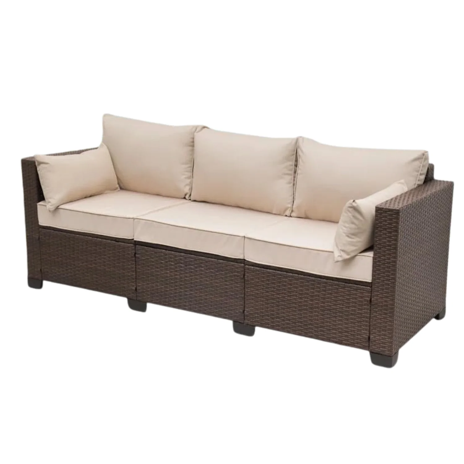 3-Seater Outdoor Rattan Wicker Patio Sofa - Image 8