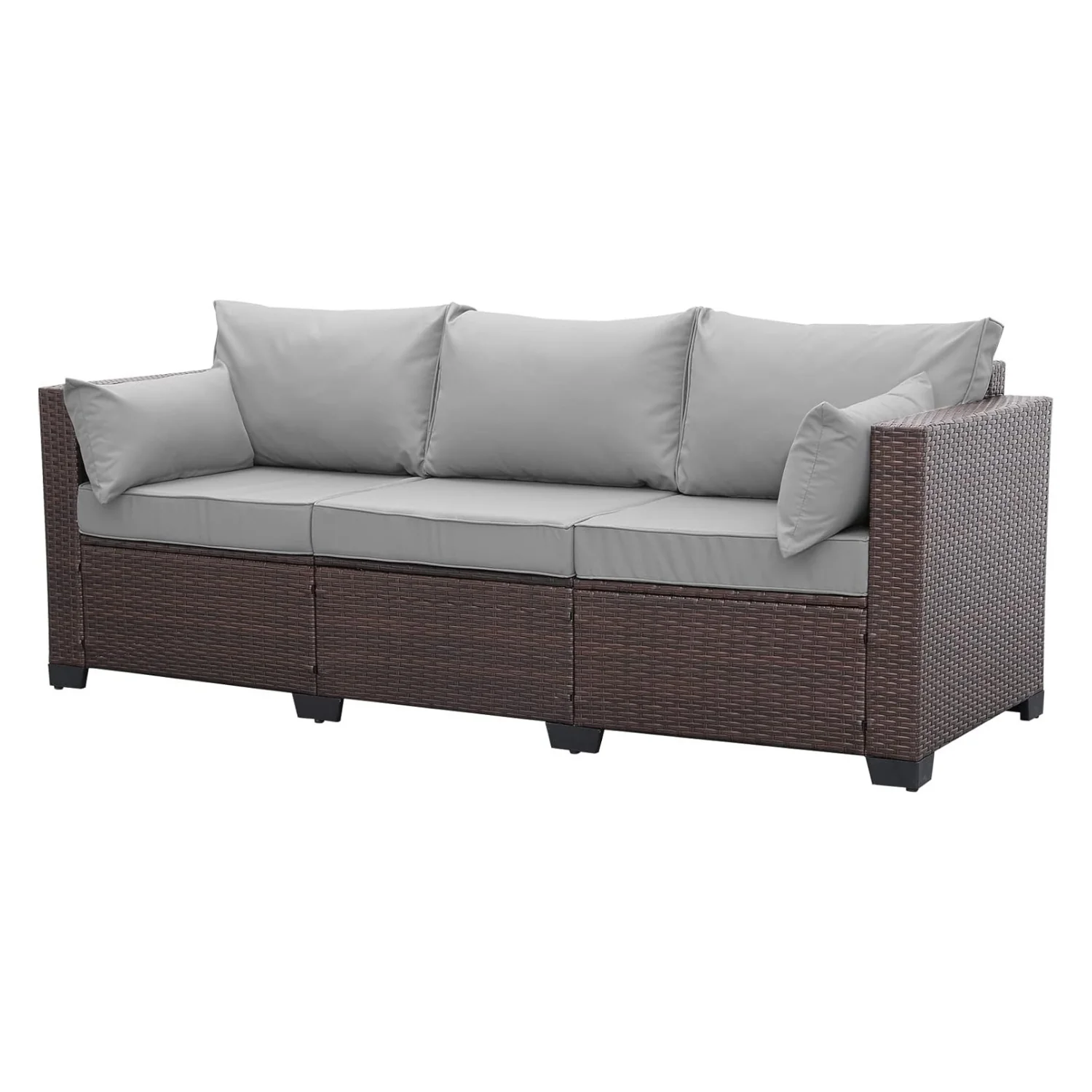 3-Seater Outdoor Rattan Wicker Patio Sofa - Image 8