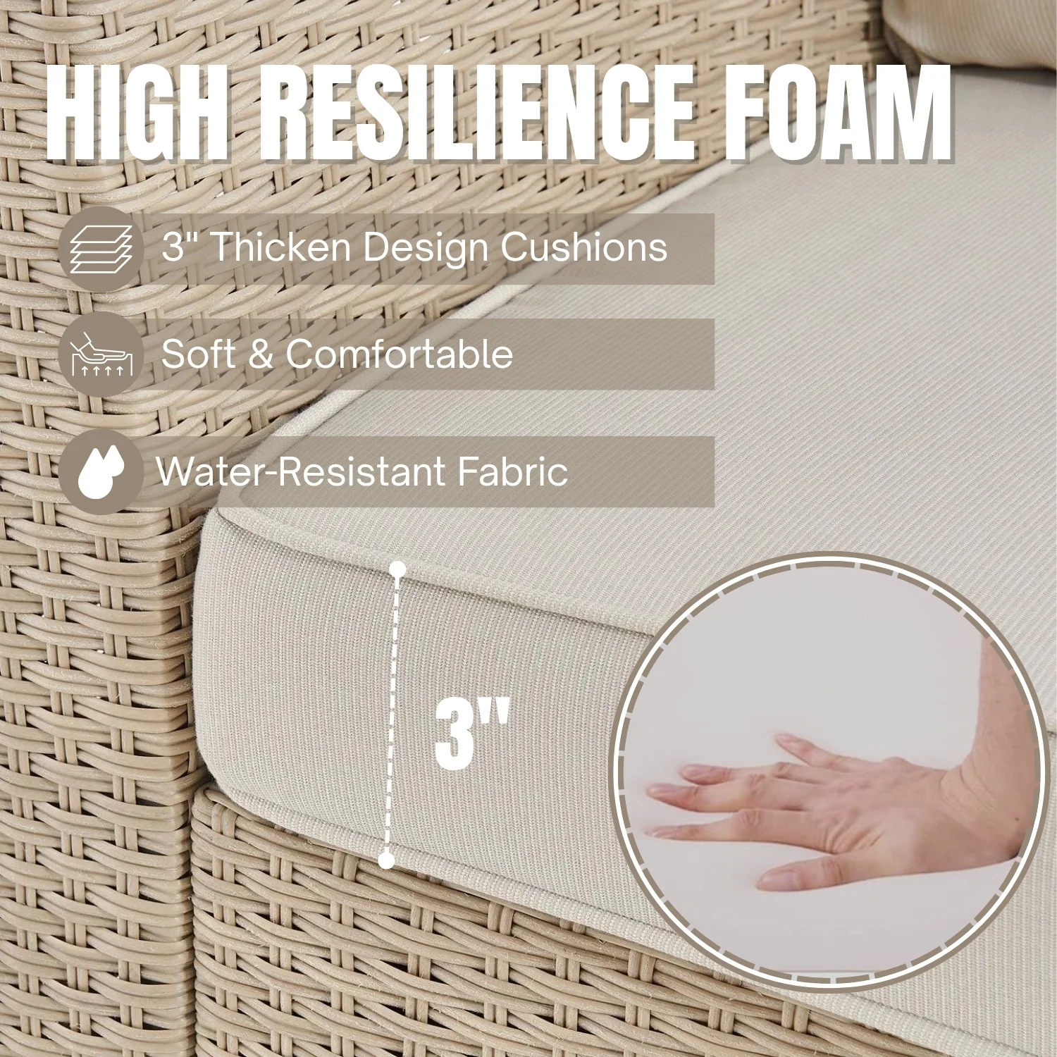 3-Seater Outdoor Rattan Wicker Patio Sofa - Image 6