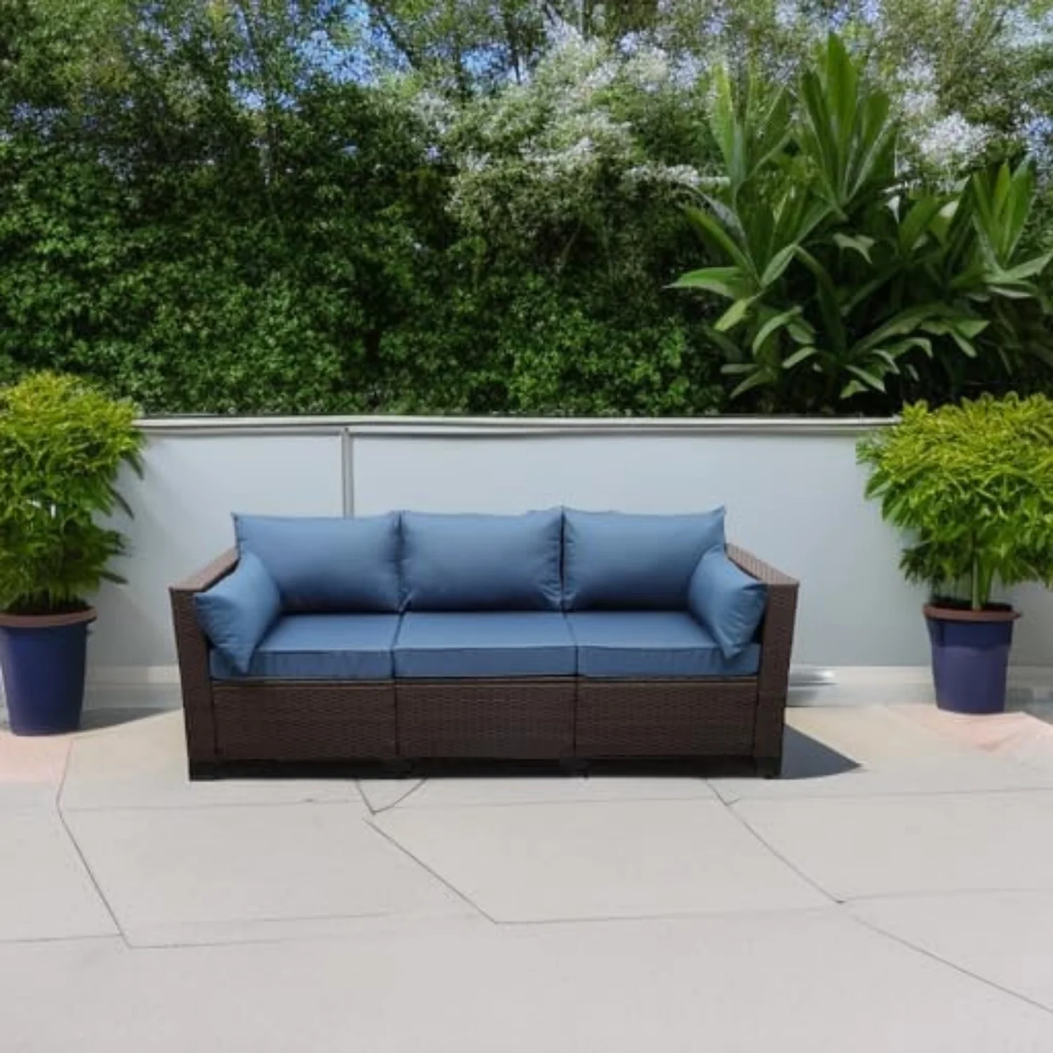 3-Seater Outdoor Rattan Wicker Patio Sofa - Image 7