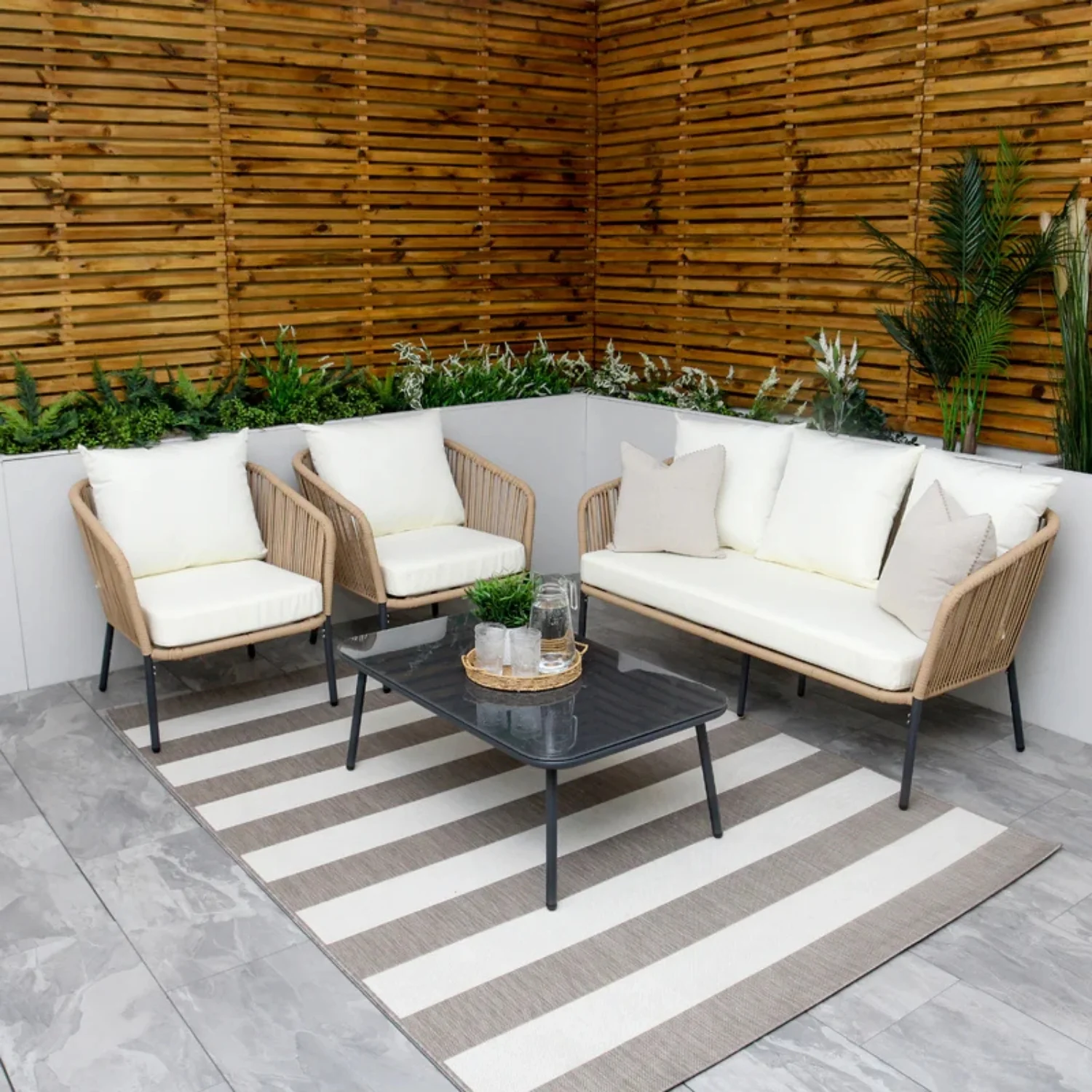 5-Seater Outdoor All-Weather Rope Sofa Set - Image 9