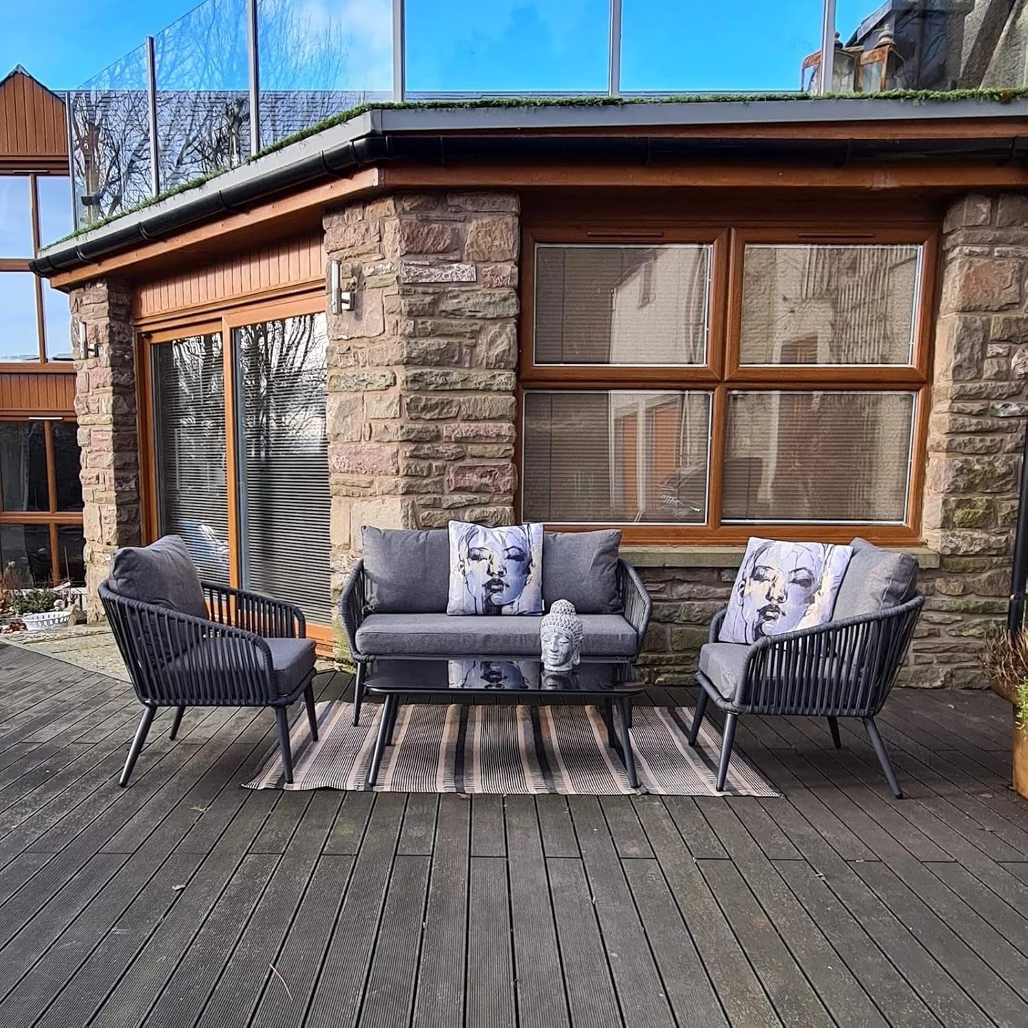 4 Piece Outdoor All-Weather Rope Sofa Set - Image 4