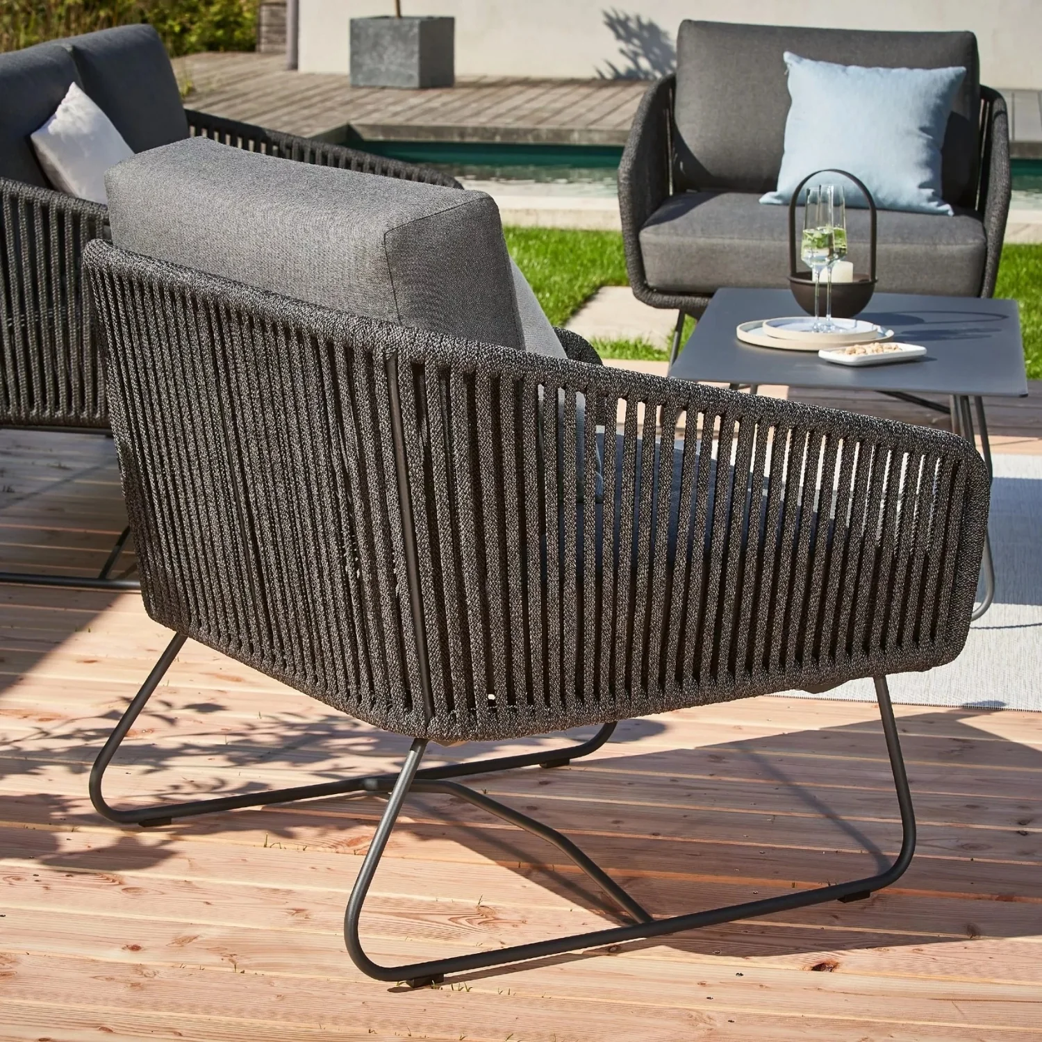 4 Piece Outdoor All-Weather Rope Sofa Set - Image 3
