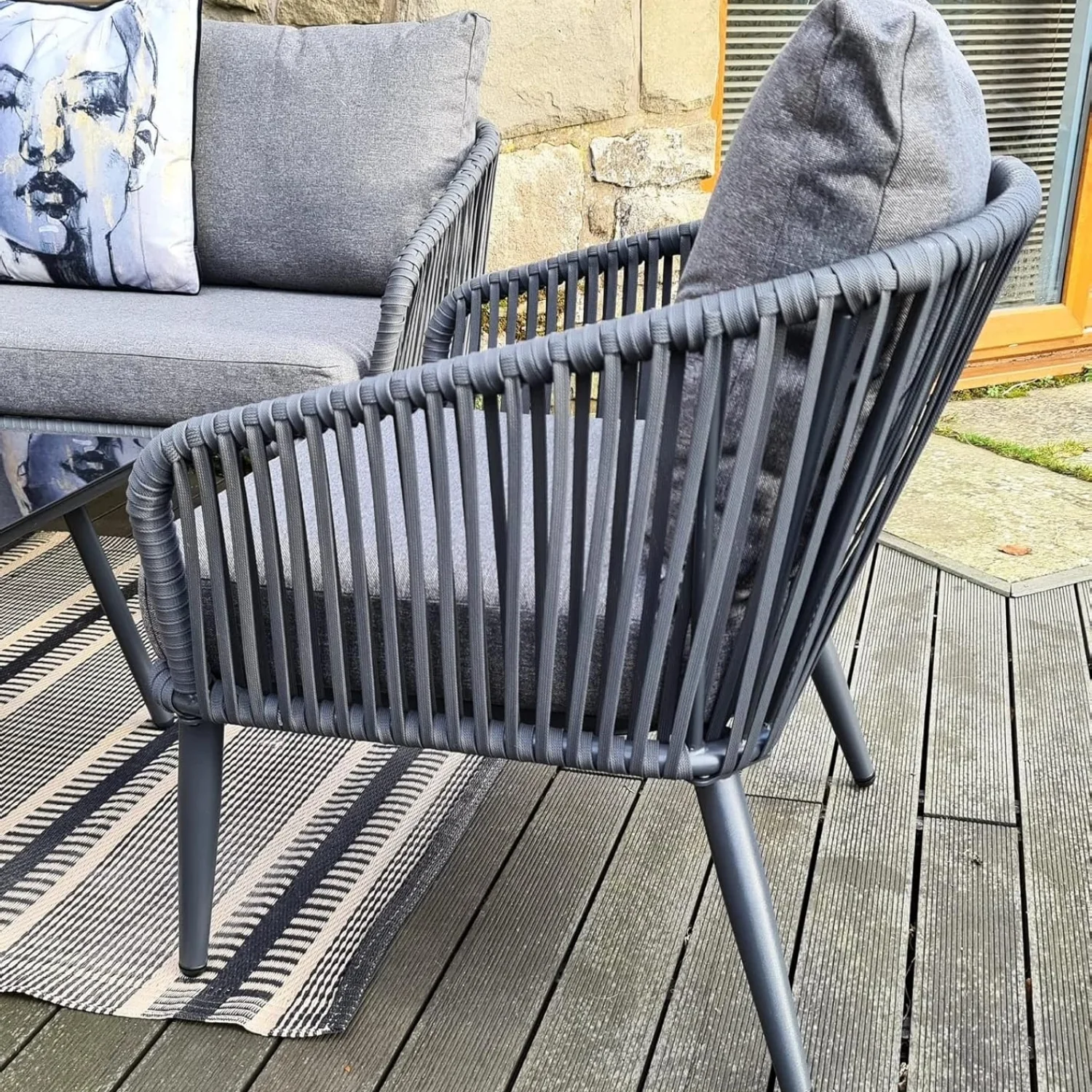 4 Piece Outdoor All-Weather Rope Sofa Set - Image 9