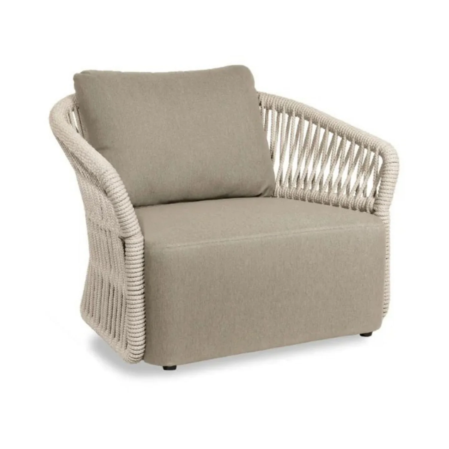 4-Piece Outdoor Braid & Rope Sofa Set (Beige & Dark Cream) - Image 13