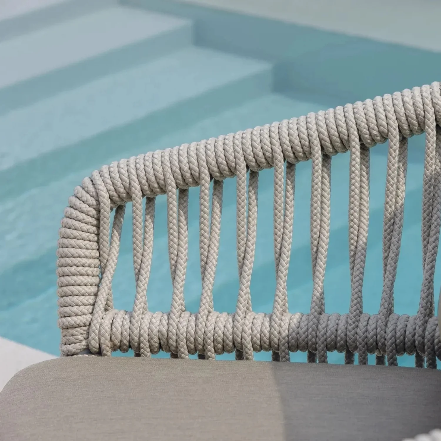 4-Piece Outdoor Braid & Rope Sofa Set (Beige & Dark Cream) - Image 9