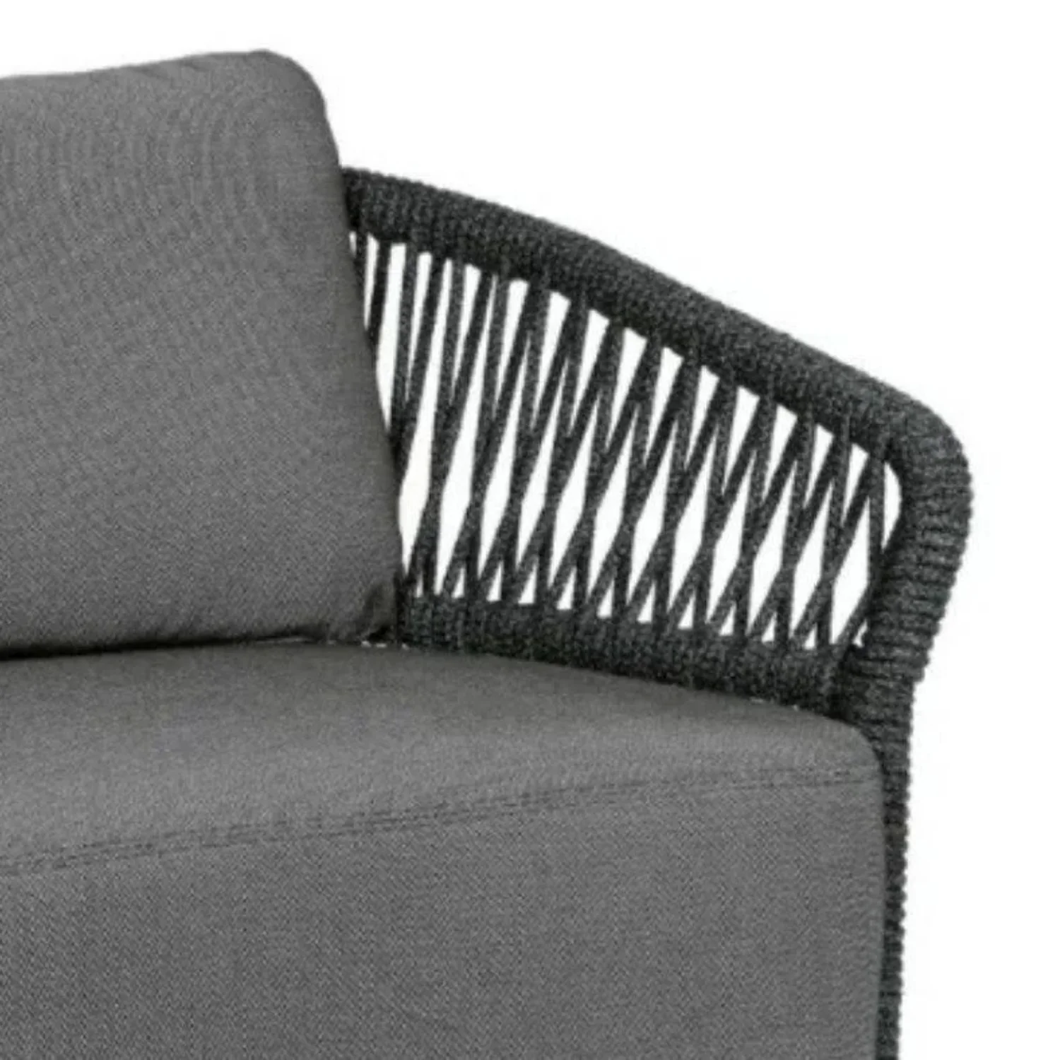 4-Piece Outdoor Braid & Rope Sofa Set (Grey) - Image 4