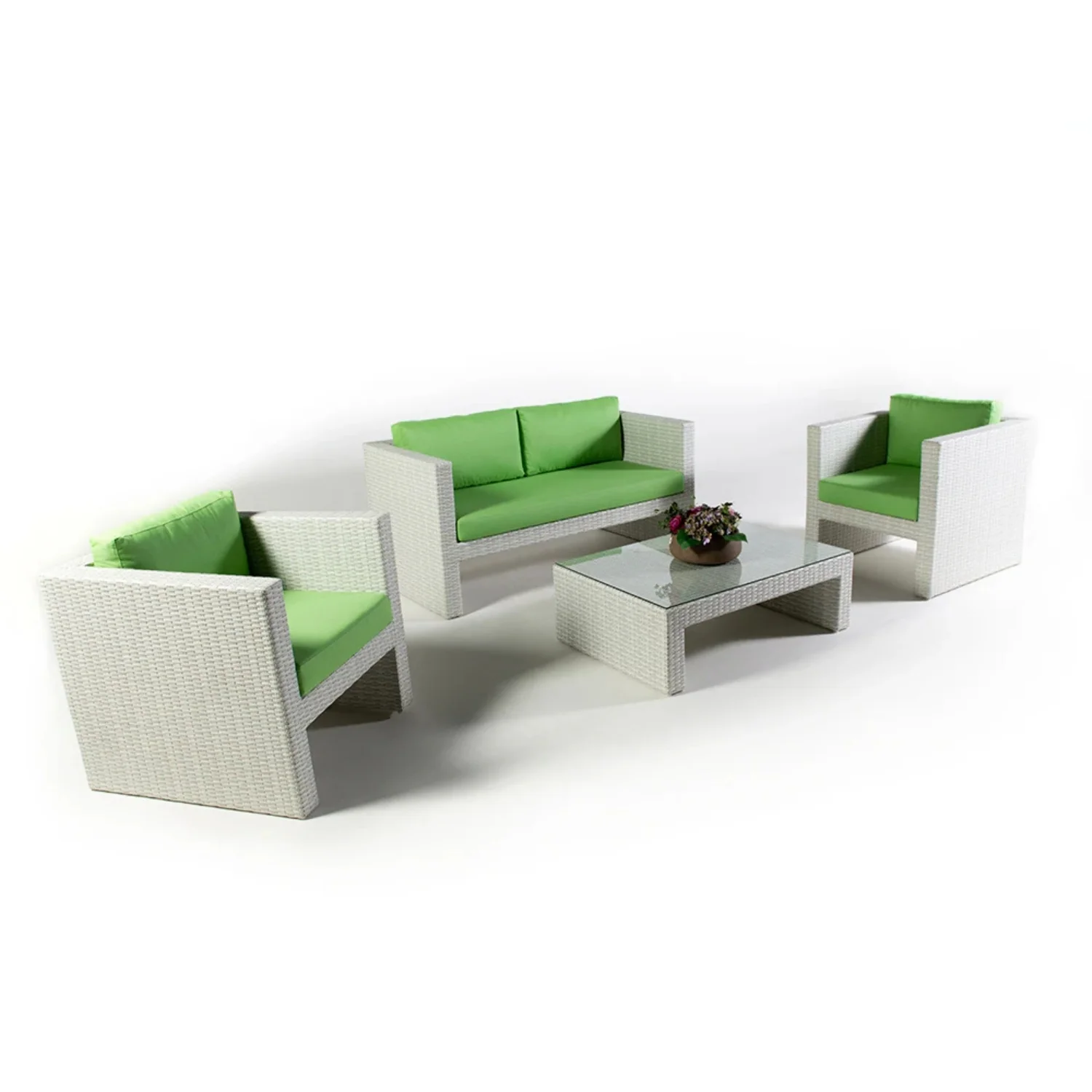4-Piece Outdoor Rattan Wicker Patio Sofa Set - Image 11