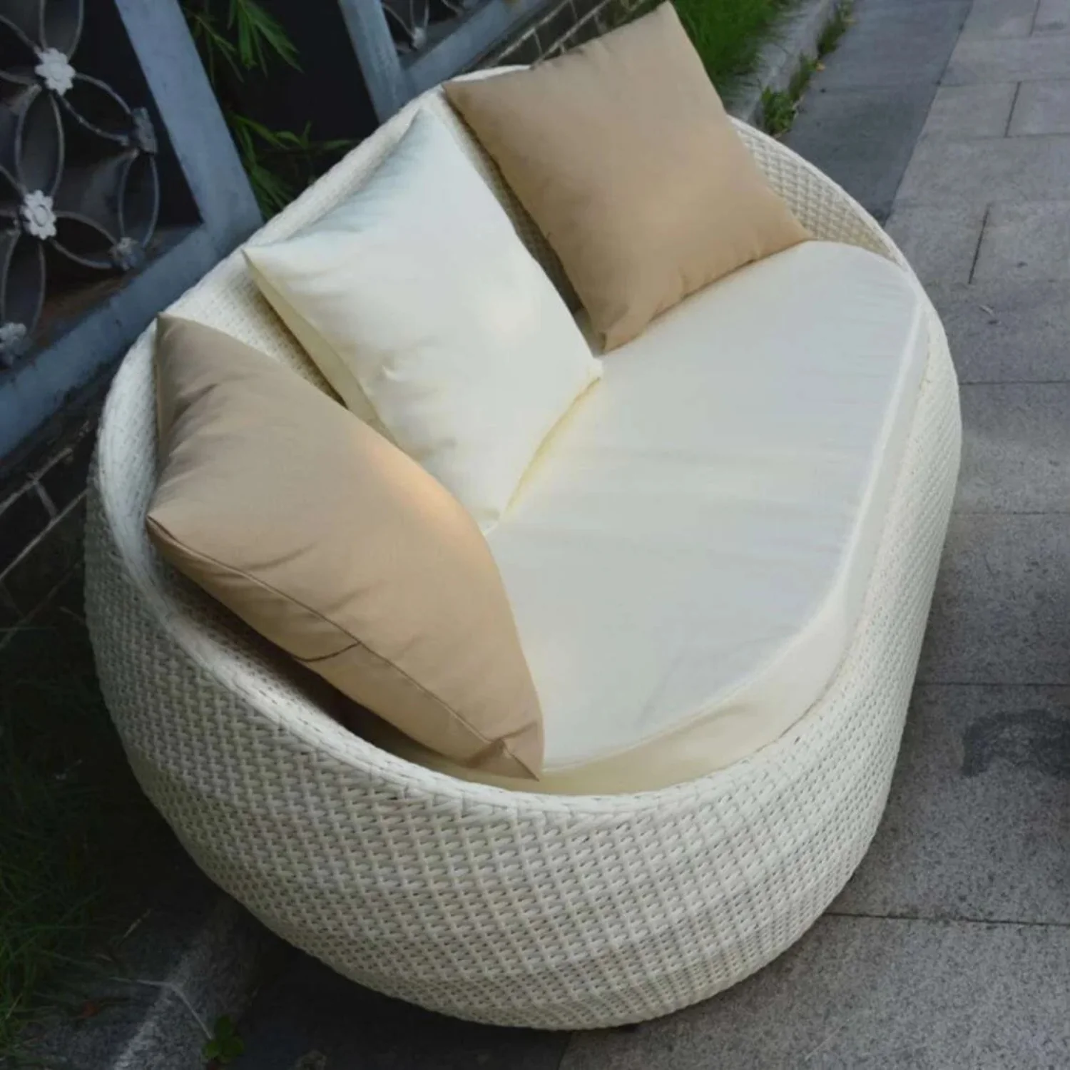 4-Piece Outdoor Rattan Wicker Patio Sofa Set - Image 8