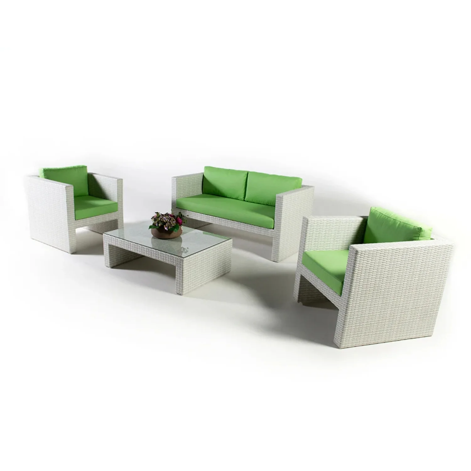 4-Piece Outdoor Rattan Wicker Patio Sofa Set - Image 4