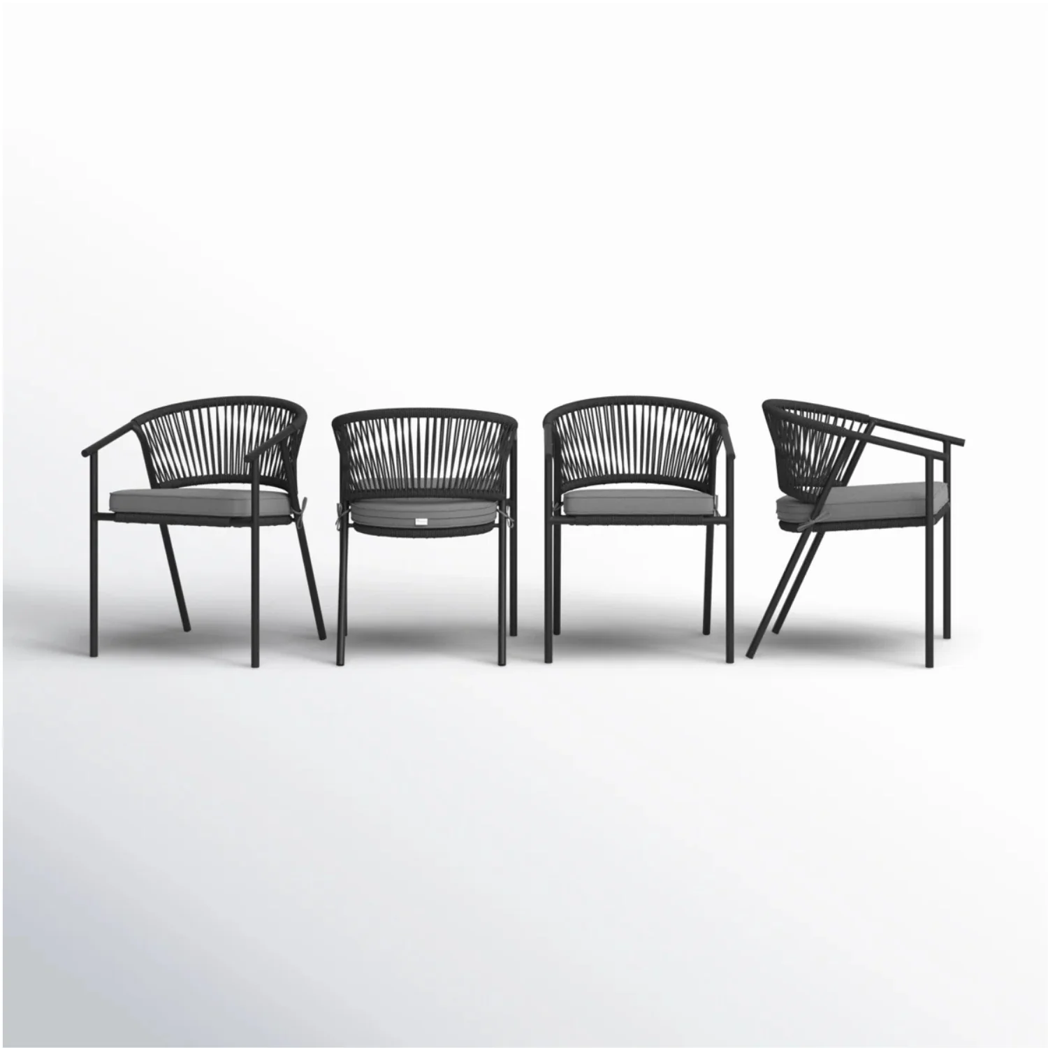 4-Piece Outdoor Rope Patio Dining Chairs - Image 7