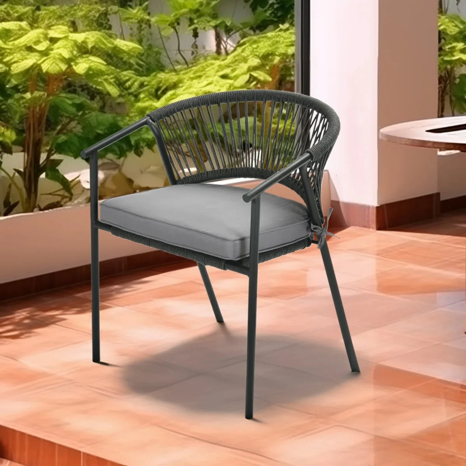 4-Piece Outdoor Rope Patio Dining Chairs - Image 8