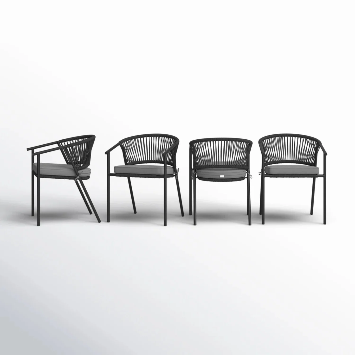 4-Piece Outdoor Rope Patio Dining Chairs - Image 9