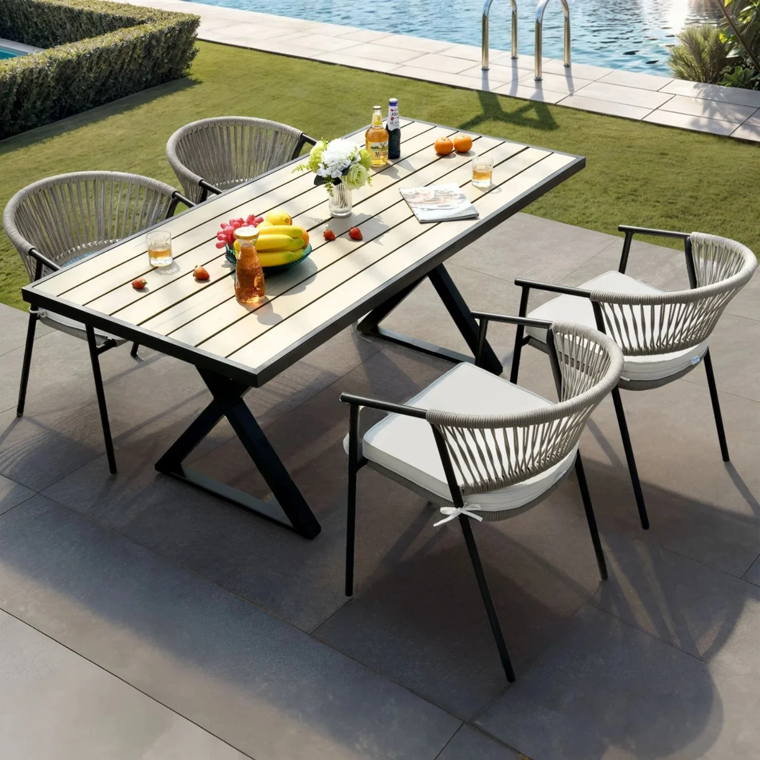 4-Piece Outdoor Rope Patio Dining Chairs - Image 11