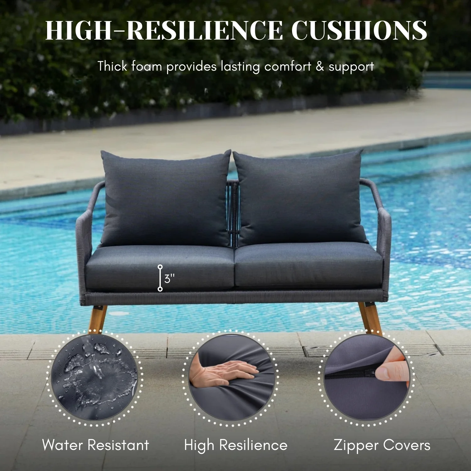 4-Piece Outdoor Rope Patio Furniture Set with Wood-Top Table - Image 6