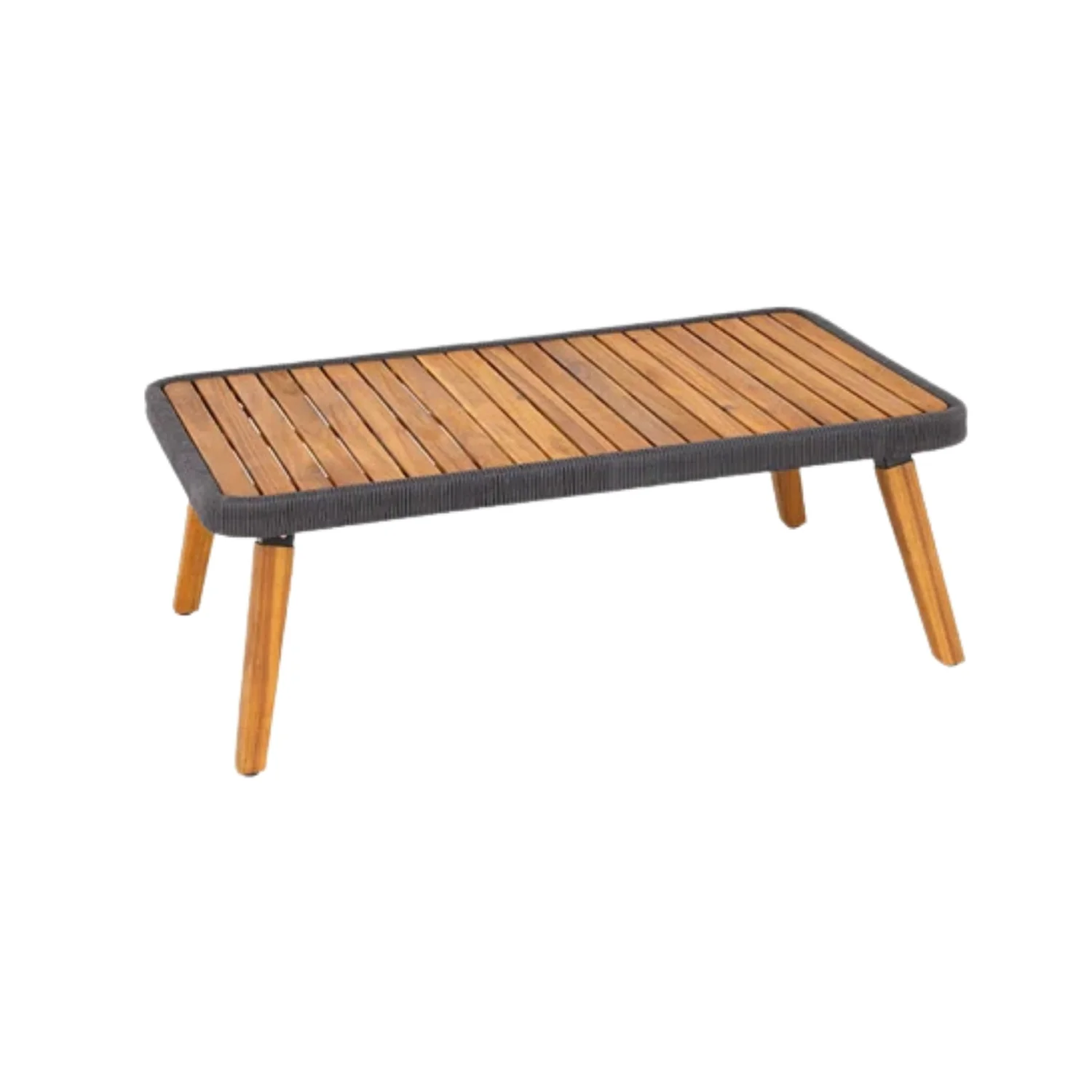 4-Piece Outdoor Rope Patio Furniture Set with Wood-Top Table - Image 10